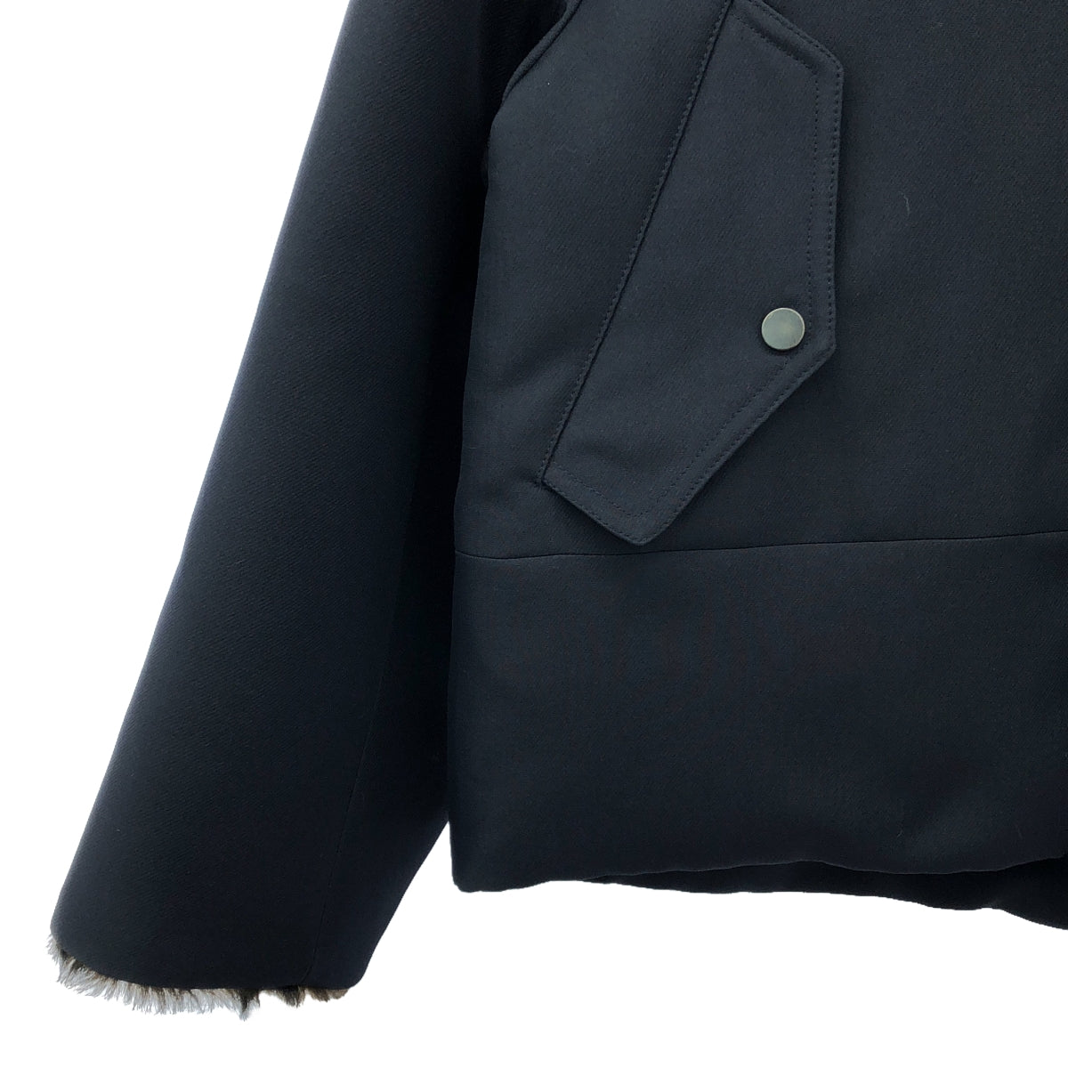 【美品】  CURRENTAGE / カレンテージ | ノーカラーリバーシブルブルゾン | 1(S) | ネイビー | レディース