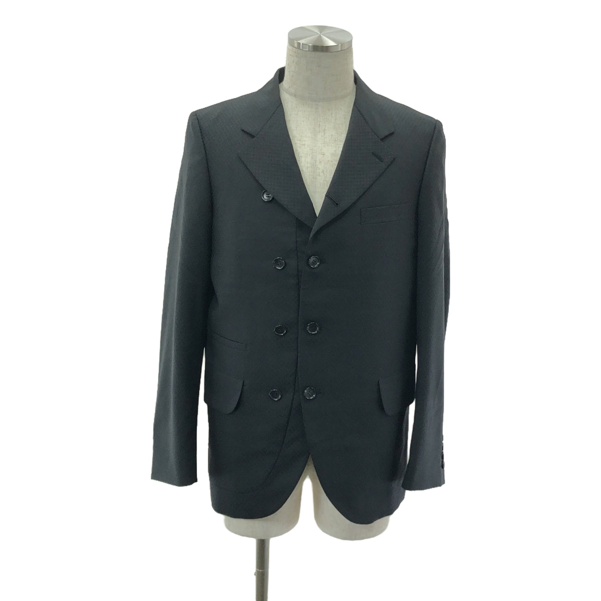【美品】  COMME des GARCONS HOMME DEUX / コムデギャルソンオムドゥ | 2024AW | 総柄 ジャガード テーラードジャケット | S | ブラック | メンズ