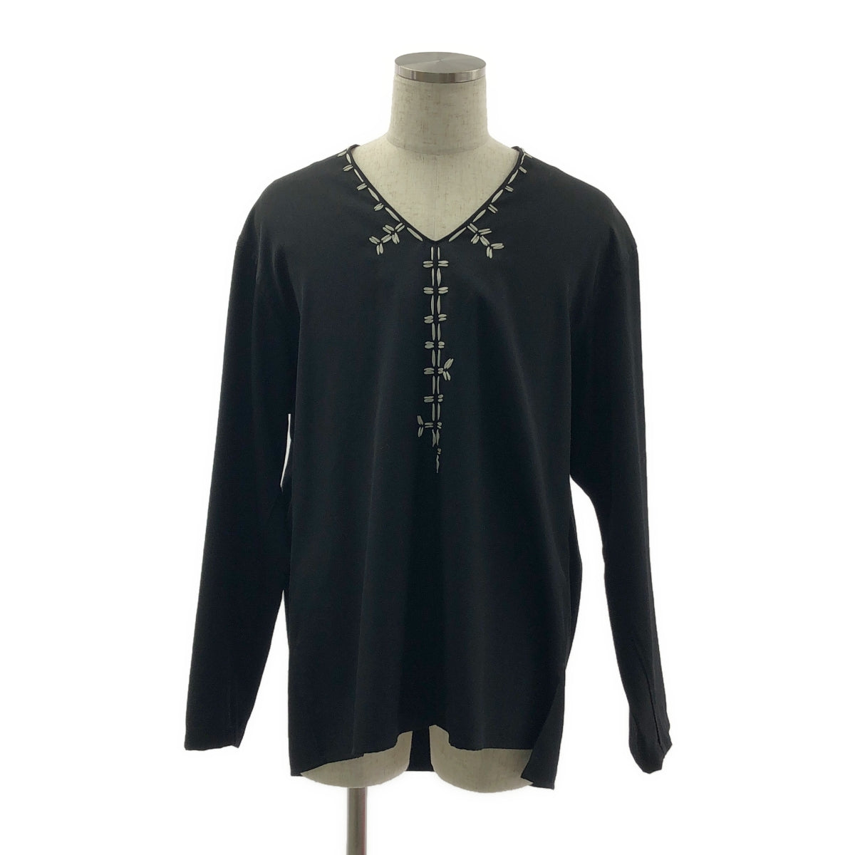 YOHJI YAMAMOTO POUR HOMME / ヨウジヤマモトプールオム | 2016AW | REPLICA 1985-1986 A/W / Embroidery Tunic Shirt  / ステッチワーク スリット プルオーバー | 2 | メンズ