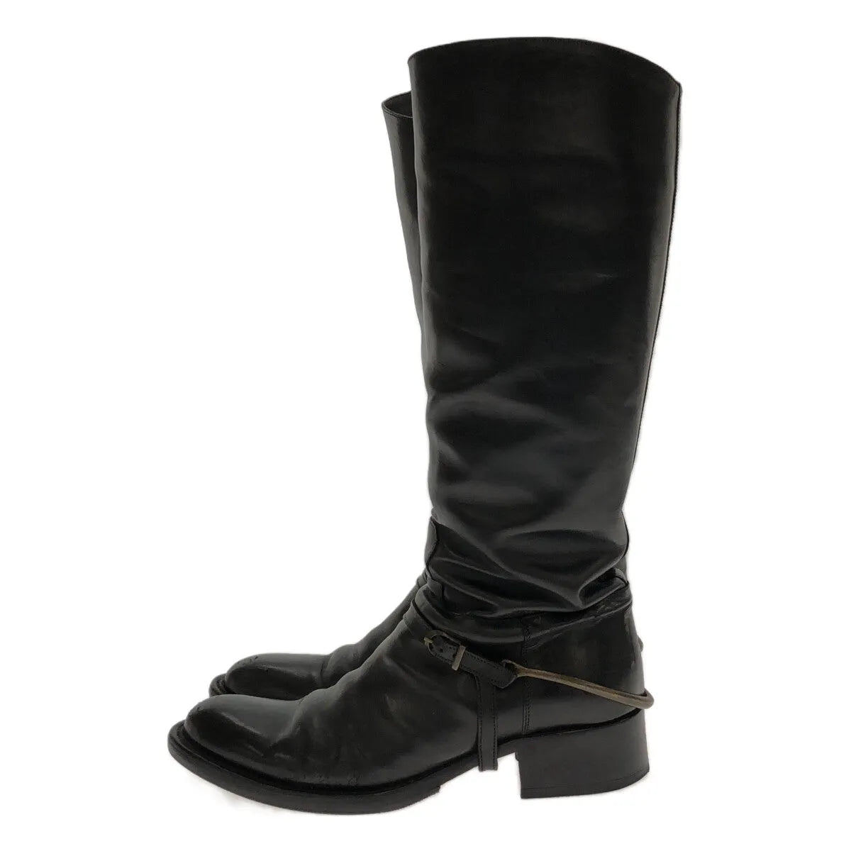 SARTORE / 사르토르 | 가죽 발목 버클 벨트 롱 부츠 | 37 | 블랙 | 여성