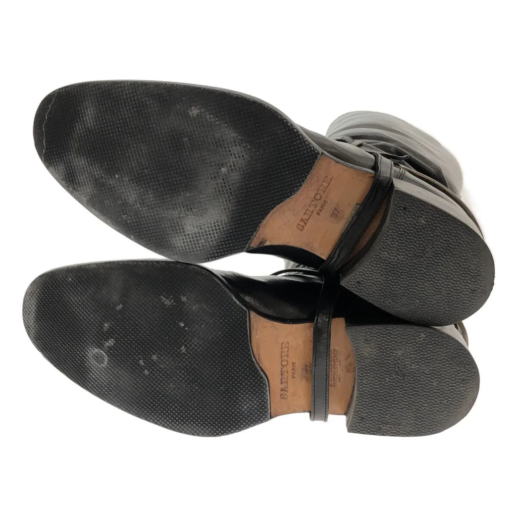 薩爾托 |皮革踝扣腰帶長靴 | 37 |黑色 |女性的