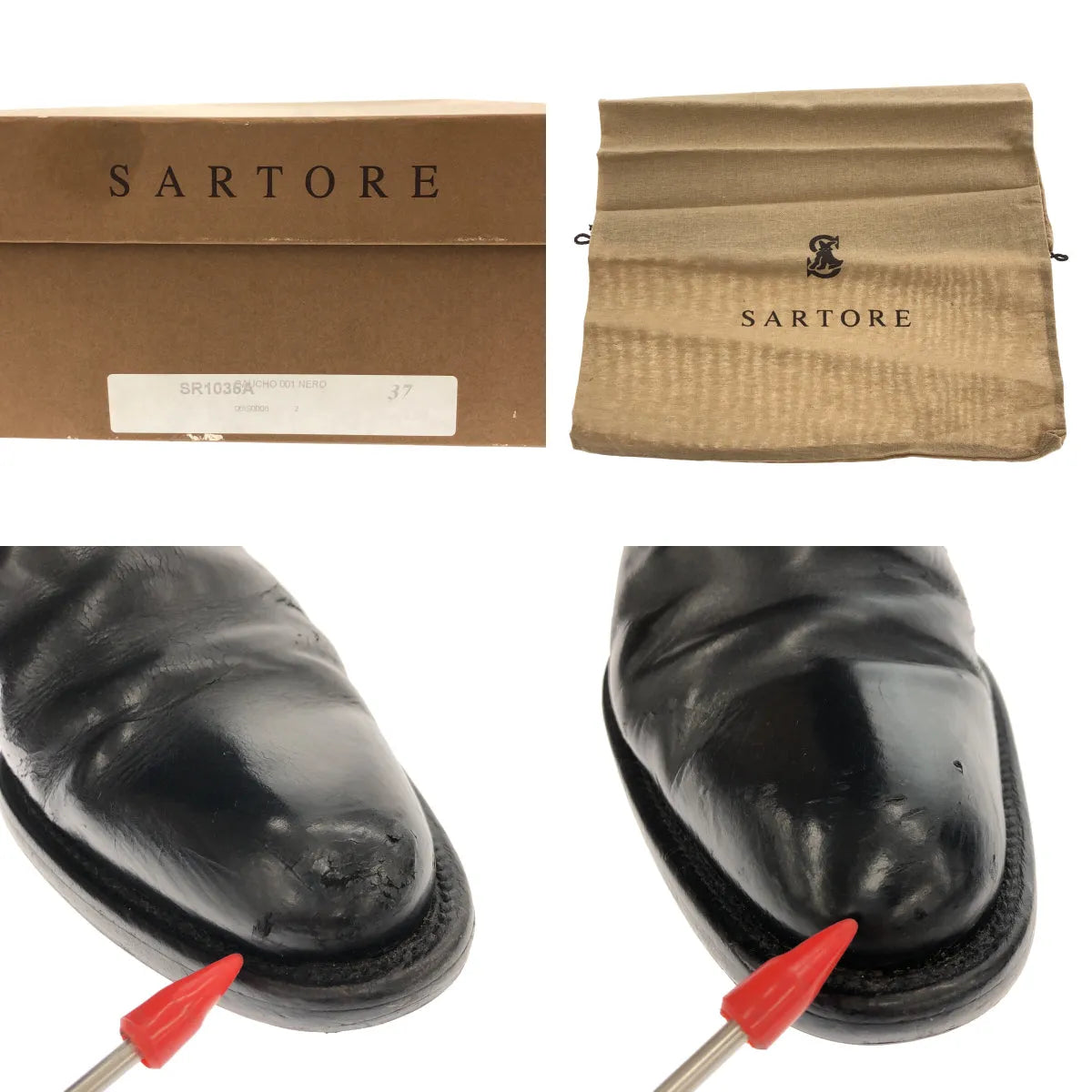 薩爾托 |皮革踝扣腰帶長靴 | 37 |黑色 |女性的