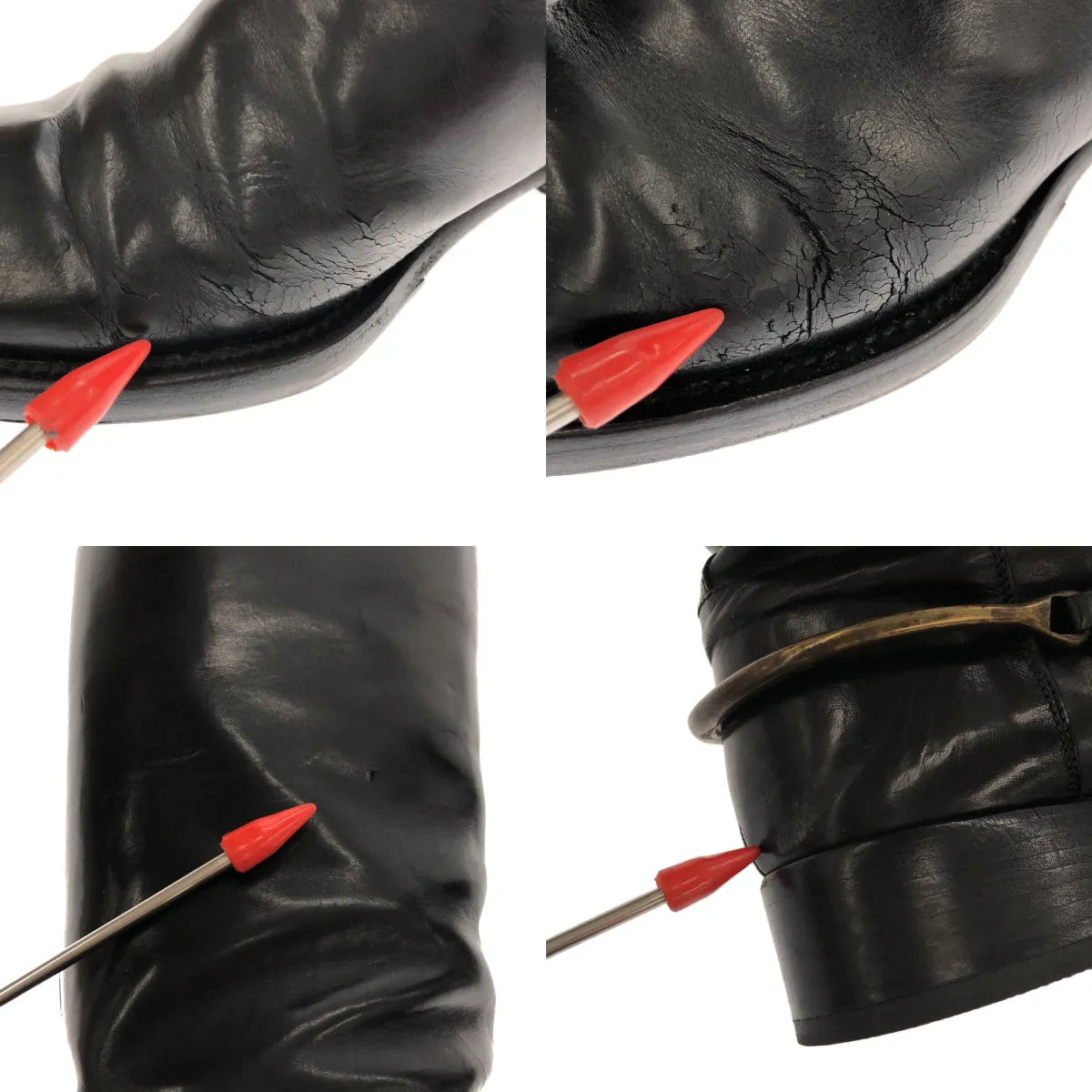 薩爾托 |皮革踝扣腰帶長靴 | 37 |黑色 |女性的