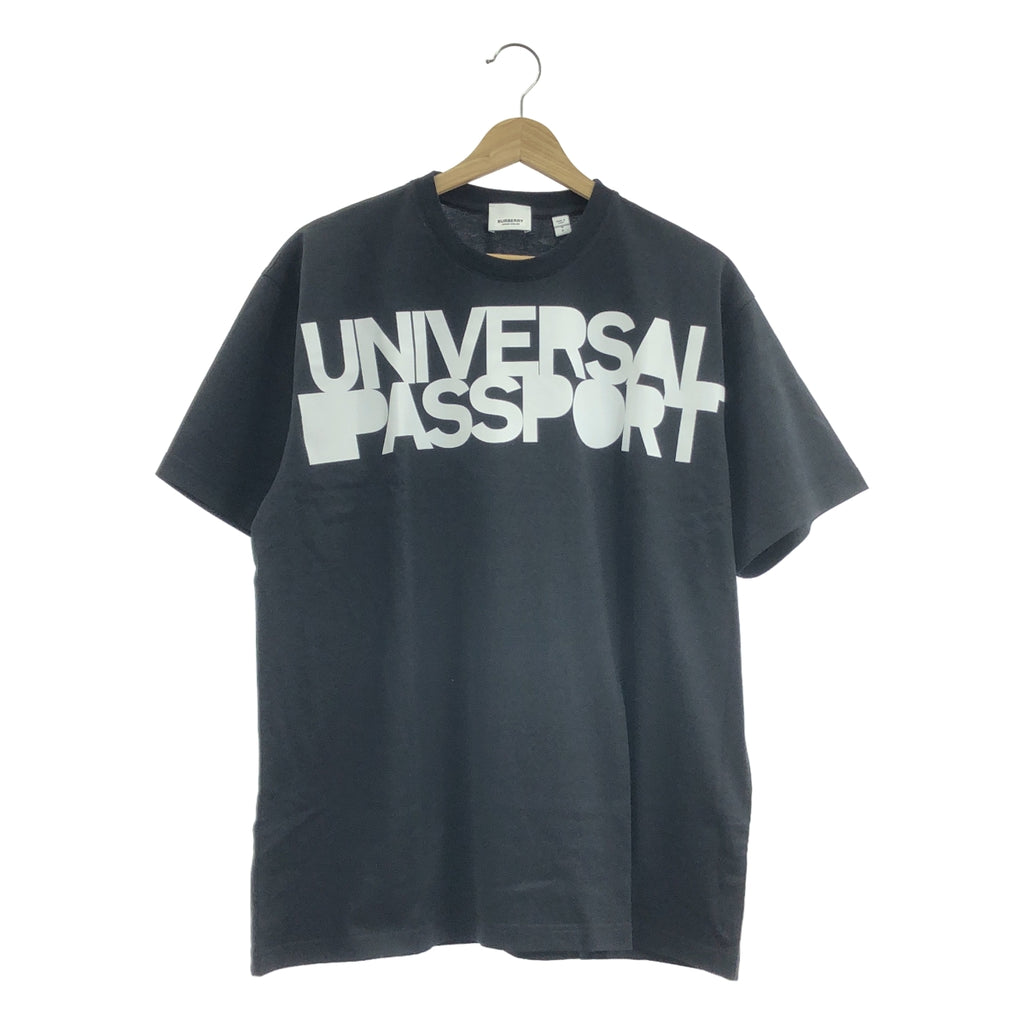 【新品】  BURBERRY LONDON ENGLAND / バーバリーロンドンイングランド | 2022SS | UNIVERSAL PASSPORT クルーネック Tシャツ | S | ブラック / ホワイト | メンズ