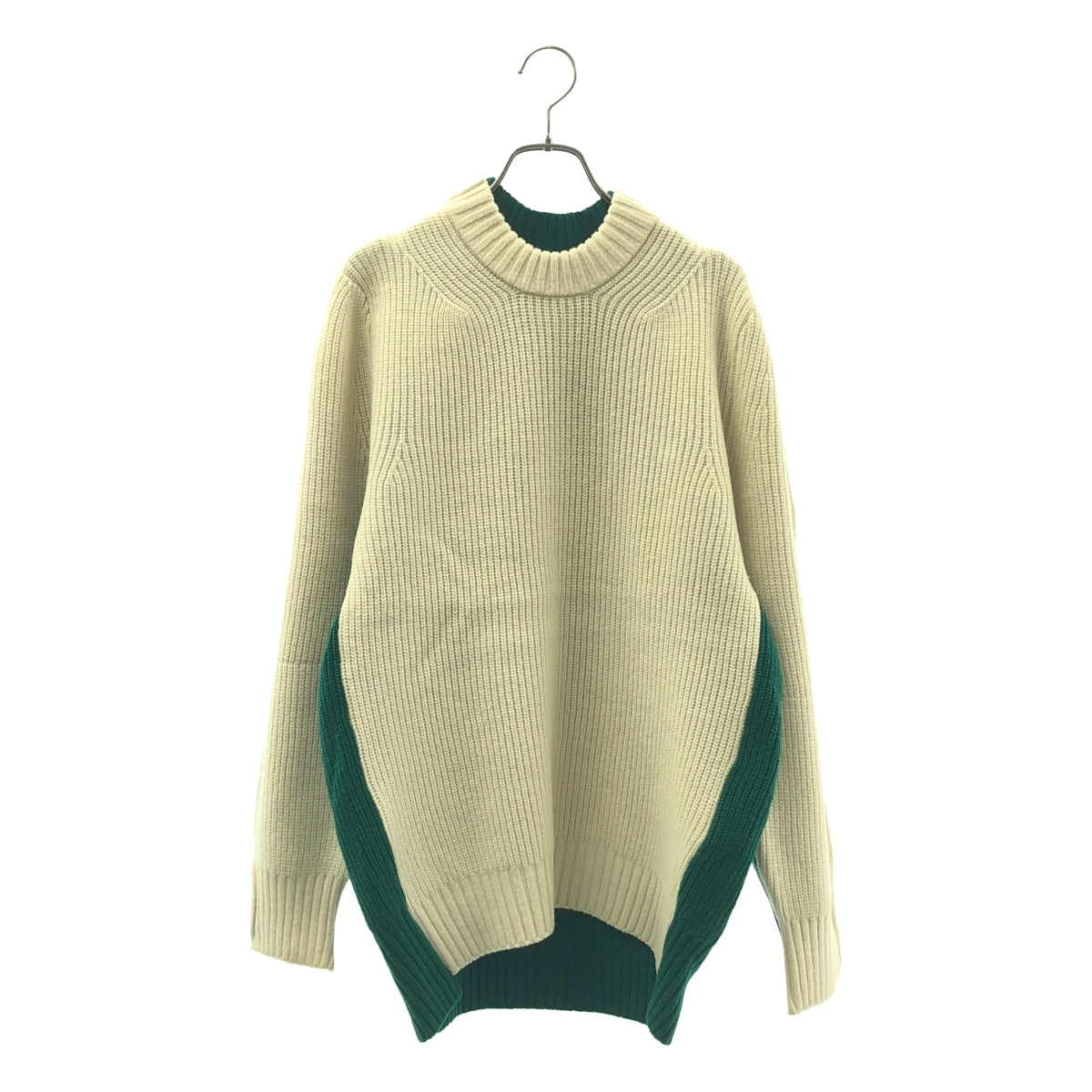 sacai / サカイ | 2019AW | 拼接雙色羅紋圓領針織衫 | 1 | 男款