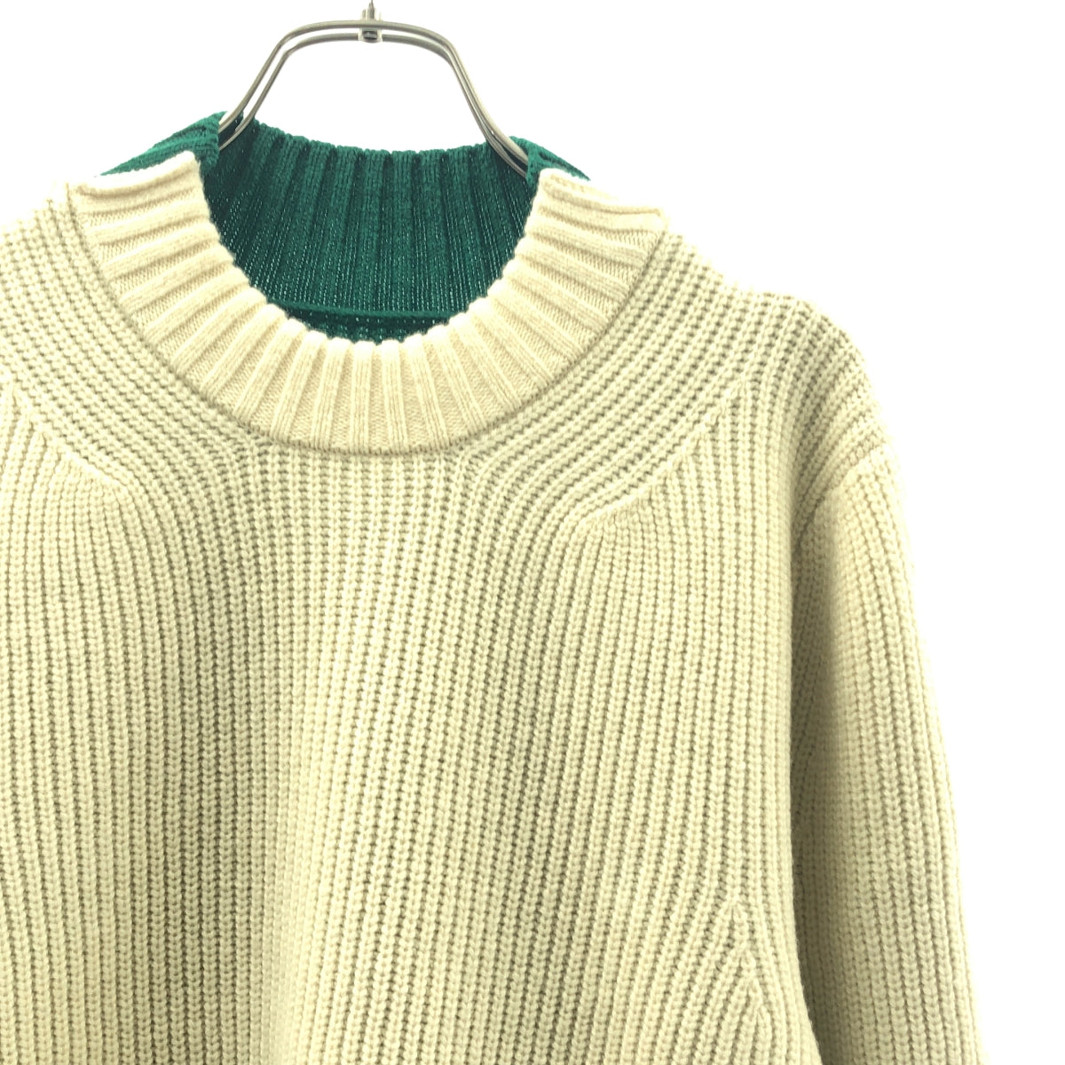 sacai / サカイ | 2019AW | 拼接雙色羅紋圓領針織衫 | 1 | 男款