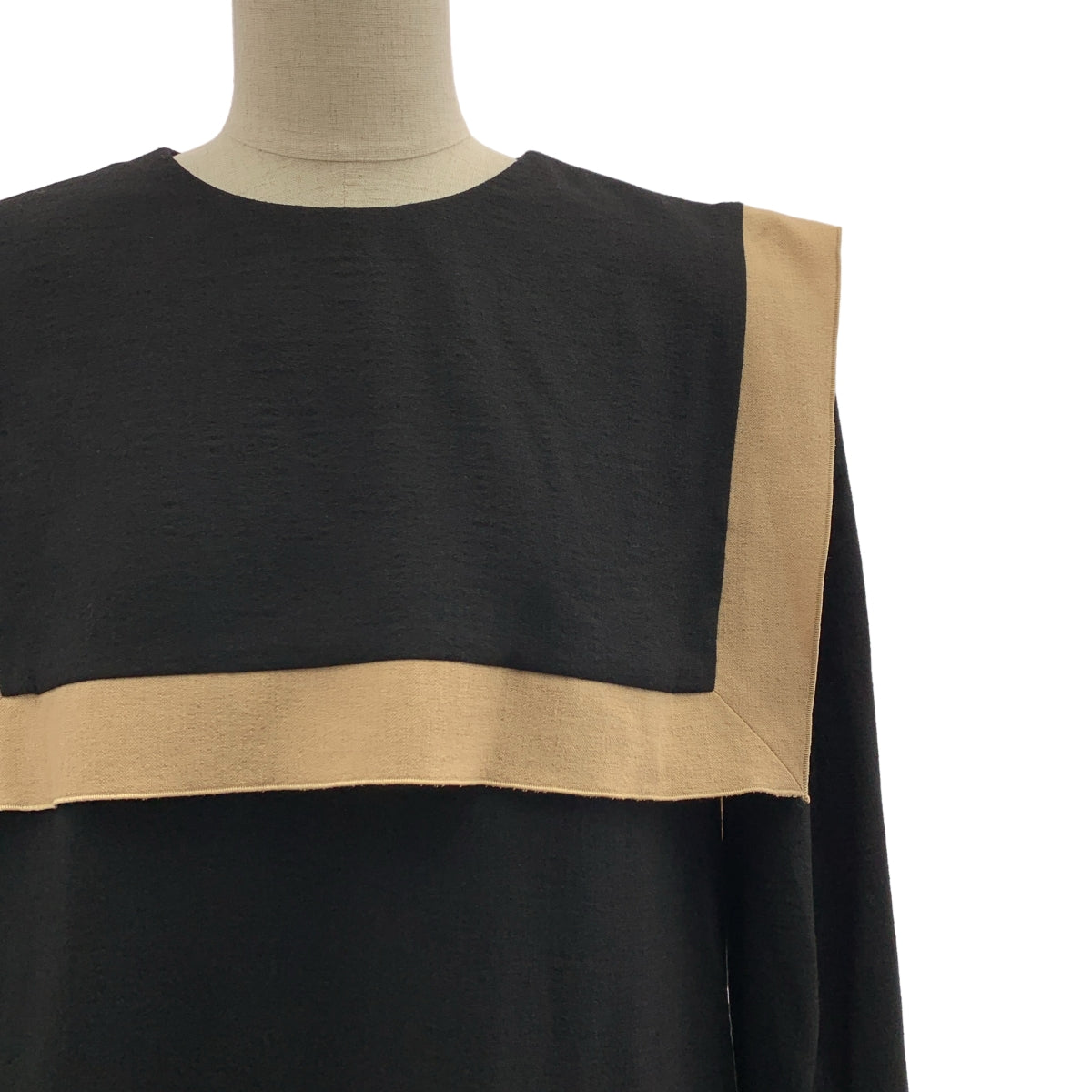 ADORE / 어도어 | 바이 컬러 라인 조젯 세일러 요크 드레스 원피스 / 안감 포함 | 36 |