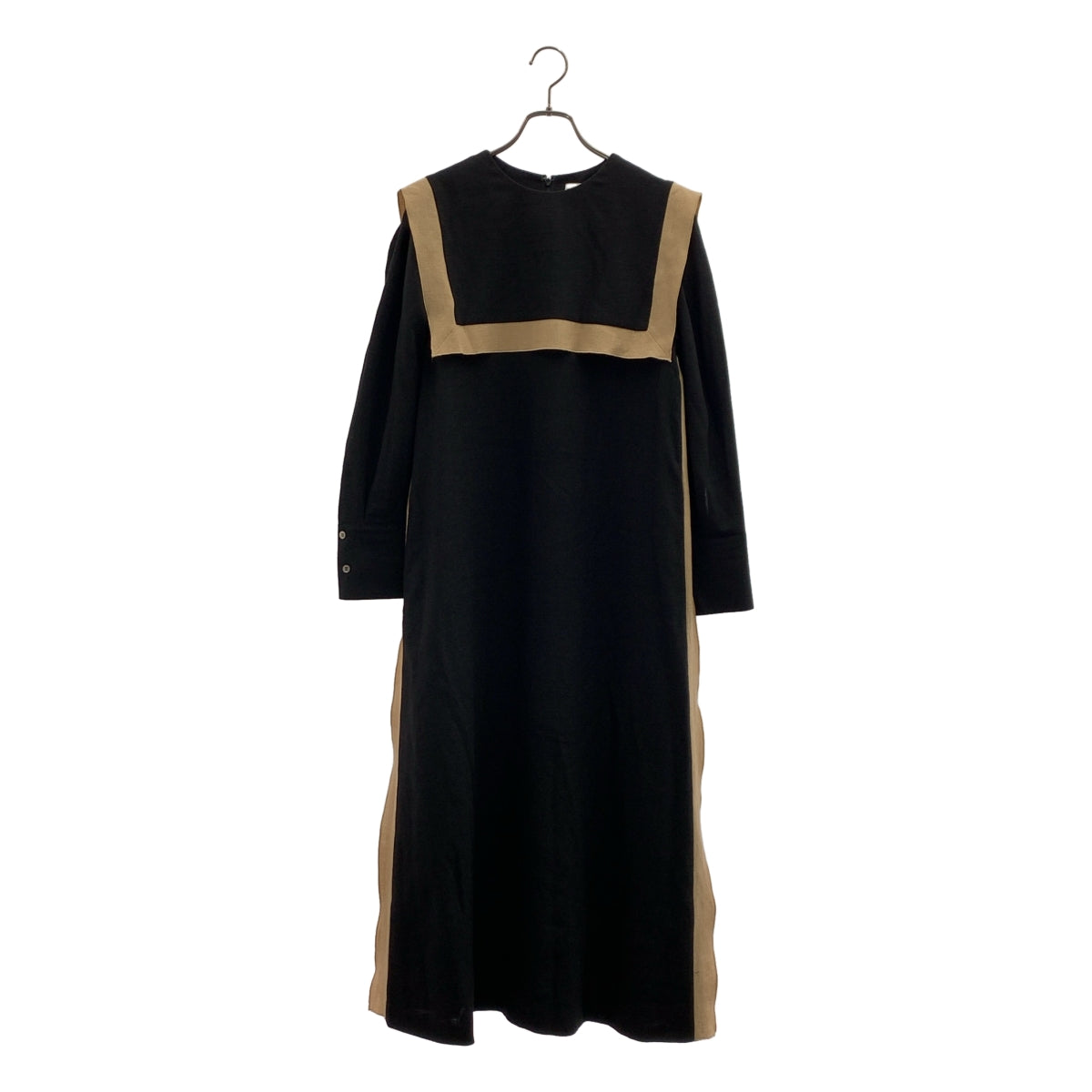 ADORE / 어도어 | 바이 컬러 라인 조젯 세일러 요크 드레스 원피스 / 안감 포함 | 36 |