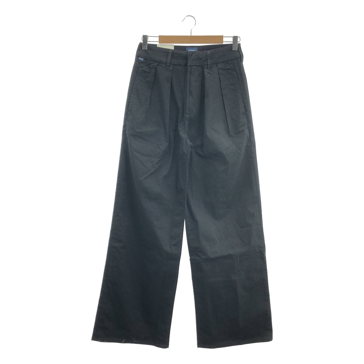 【新品】  MUSE de Deuxieme Classe / ミューズドゥーズィーエムクラス | 2025SS | 【CITIZENS of HUMANITY / シチズンズ・オブ・ヒューマニティ】 PLEATED TROUSER  ストレッチコットン ワイドパンツ | 26 | ブラック | レディース