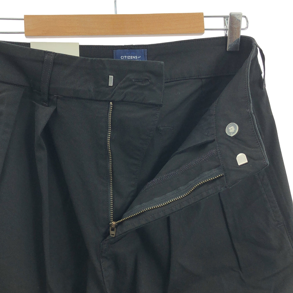 【新品】  MUSE de Deuxieme Classe / ミューズドゥーズィーエムクラス | 2025SS | 【CITIZENS of HUMANITY / シチズンズ・オブ・ヒューマニティ】 PLEATED TROUSER  ストレッチコットン ワイドパンツ | 26 | ブラック | レディース