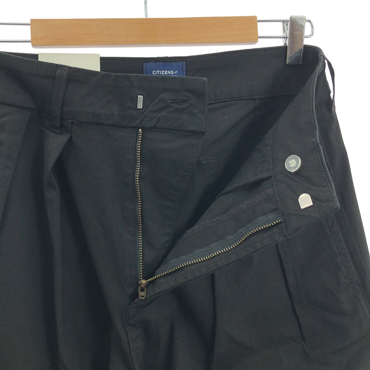 【新品】  MUSE de Deuxieme Classe / ミューズドゥーズィーエムクラス | 2025SS | 【CITIZENS of HUMANITY / シチズンズ・オブ・ヒューマニティ】 PLEATED TROUSER  ストレッチコットン ワイドパンツ | 26 | ブラック | レディース