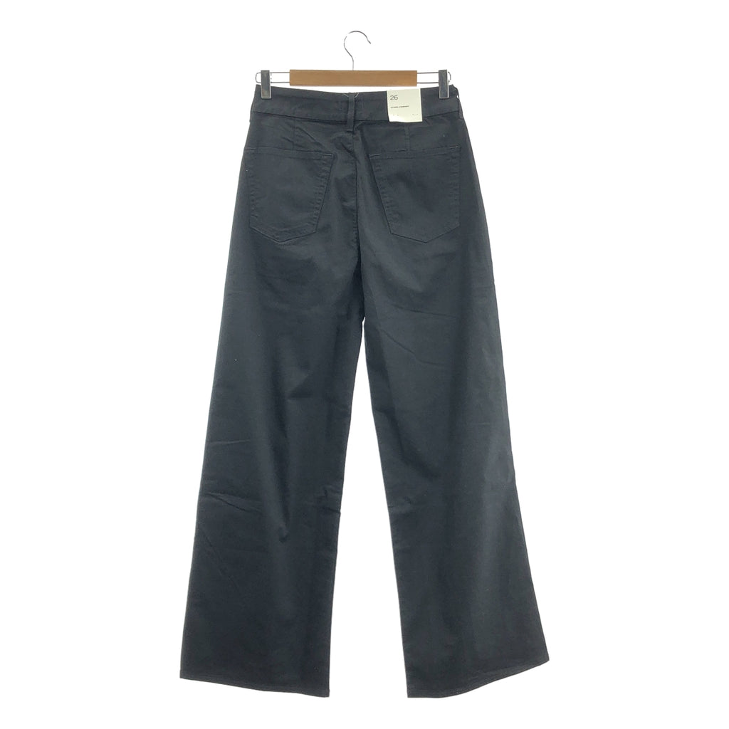 【新品】  MUSE de Deuxieme Classe / ミューズドゥーズィーエムクラス | 2025SS | 【CITIZENS of HUMANITY / シチズンズ・オブ・ヒューマニティ】 PLEATED TROUSER  ストレッチコットン ワイドパンツ | 26 | ブラック | レディース