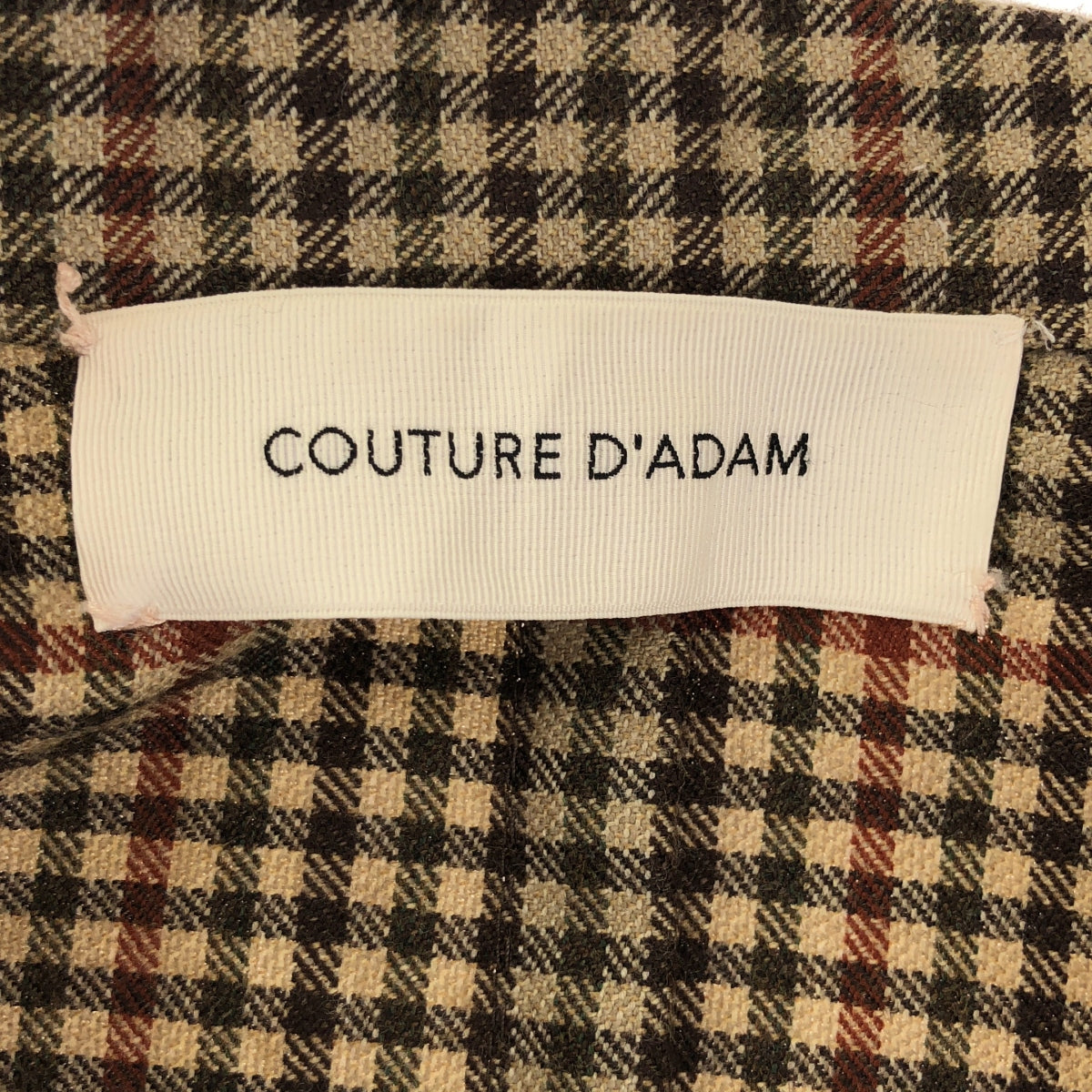 COUTURE D'ADAM / 쿠튀르드 아담 | 울 체크 더블 테일러드 재킷 | F | 브라운 계열 | 여성