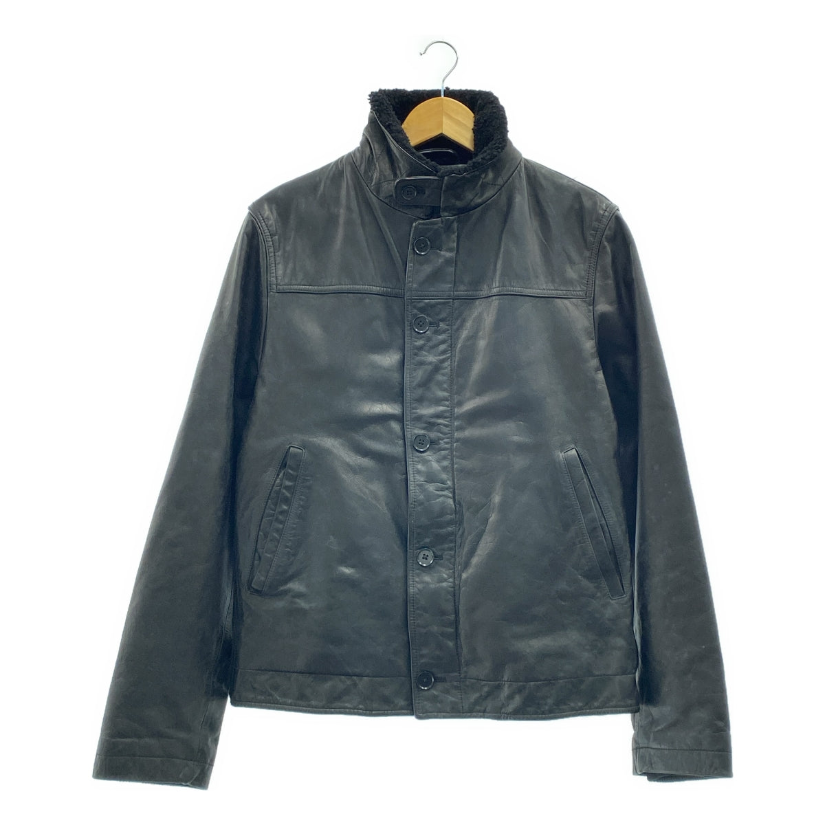 BANANA REPUBLIC / バナナリパブリック | レザー N-1 襟ボア デッキジャケット | S | メンズ