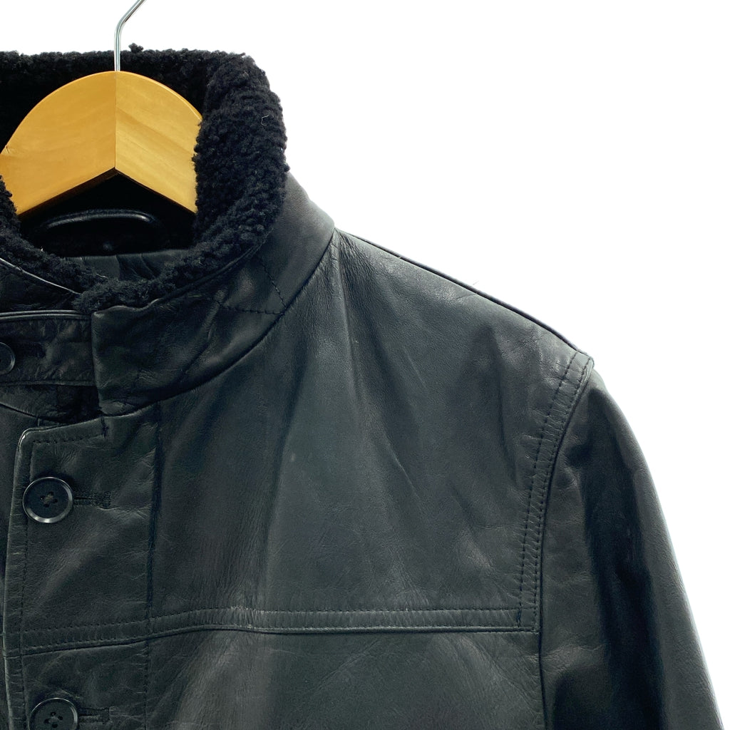 香蕉共和國 | 男士 N-1 皮革甲板夾克，帶抓絨領 | S 碼