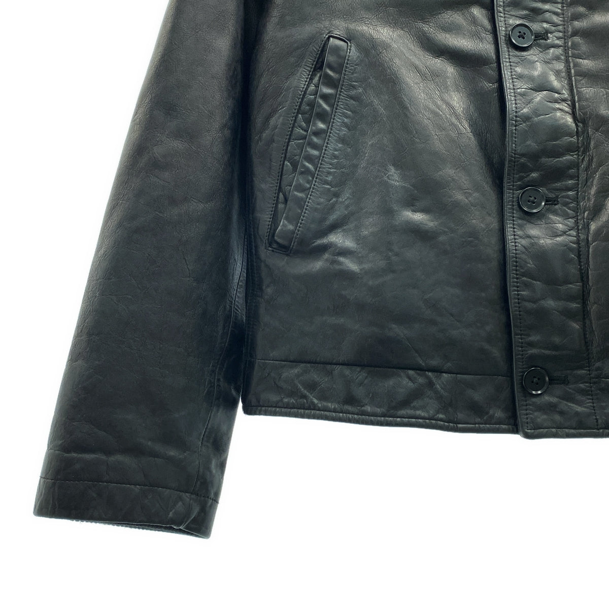 BANANA REPUBLIC / バナナリパブリック | レザー N-1 襟ボア デッキジャケット | S | メンズ