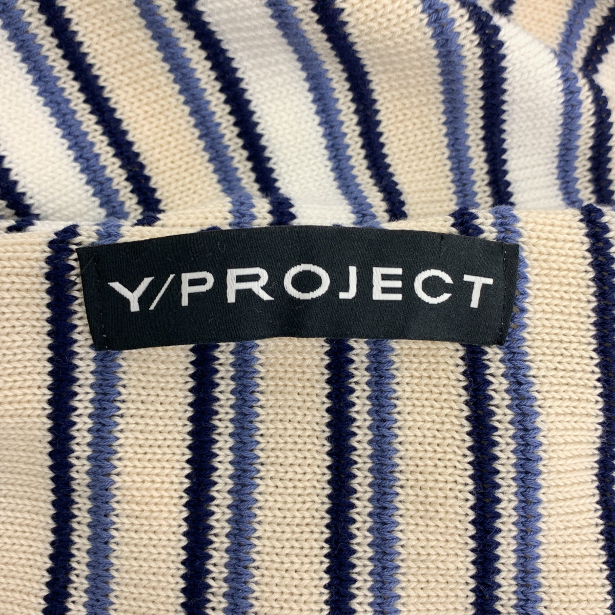 Y/PROJECT / 와이 프로젝트 | BRAIDED NECK KNIT TOP 브레이디드 넥 니트 | 36 | 베이지 / 블루 | 여성