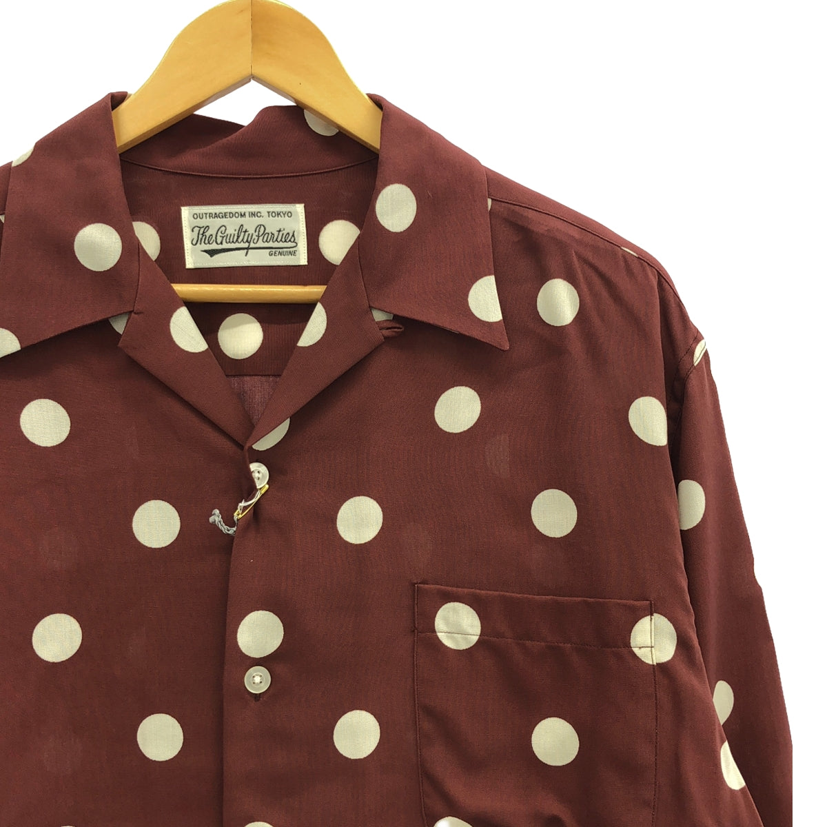 [New] WACKO MARIA | 2023SS | DOTS OPEN COLLAR SHIRT | L | BORDEAUX | Men's