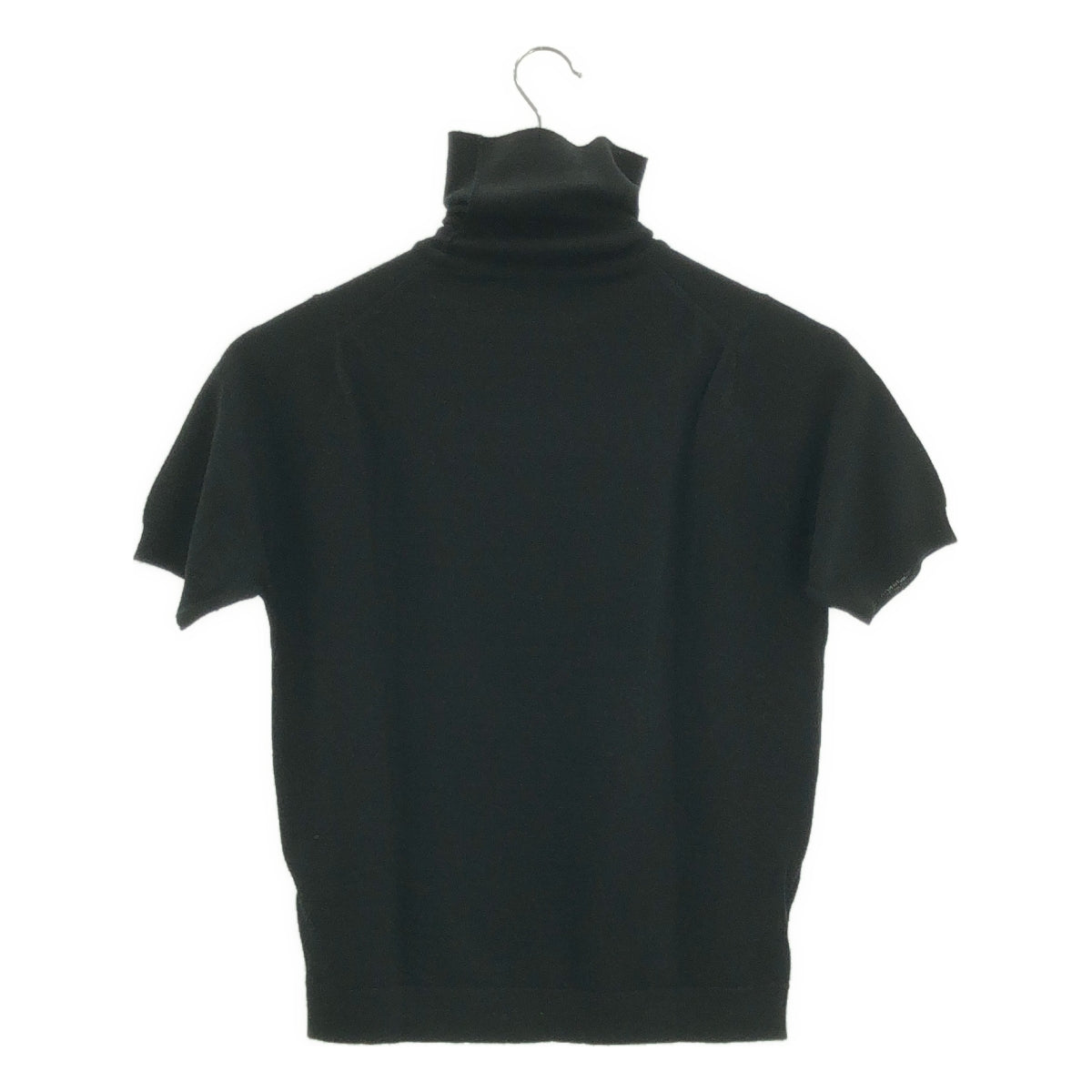 【成色極佳】JOHN SMEDLEY | 羊毛高針高領短袖毛衣 | S碼 | 黑色 | 女款
