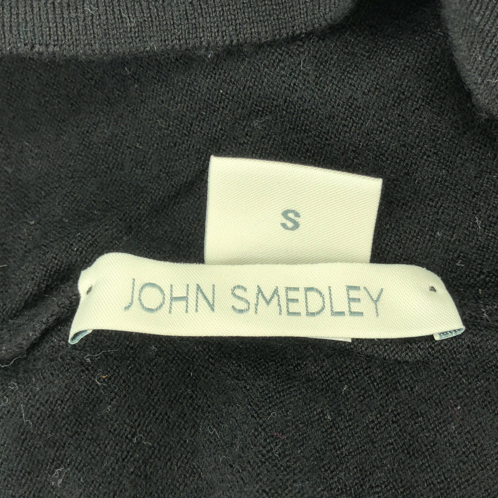 【美品】  JOHN SMEDLEY / ジョンスメドレー | ウール ハイゲージ タートルネック 半袖ニット | S | ブラック | レディース