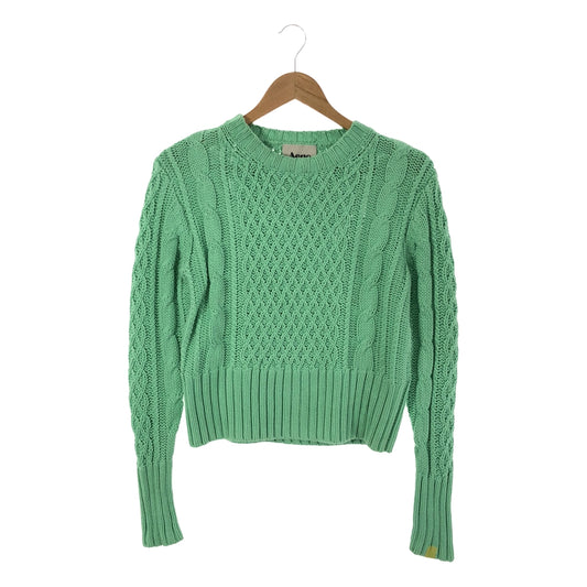 Acne | LIA CABLE Cropped Crew Neck Sweater | S | Green | Women's