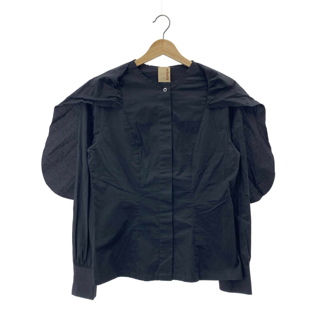 antonio marras / アントニオ マラス | カットオフカラー ギャザースリーブ フライフロント シャツ ブラウス | 44 | レディース