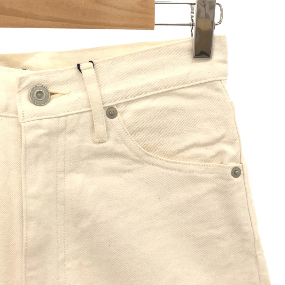 【新品】  YLEVE / イレーヴ | コットン 5P ハイウエスト デニムパンツ | 2 | 生成り | レディース