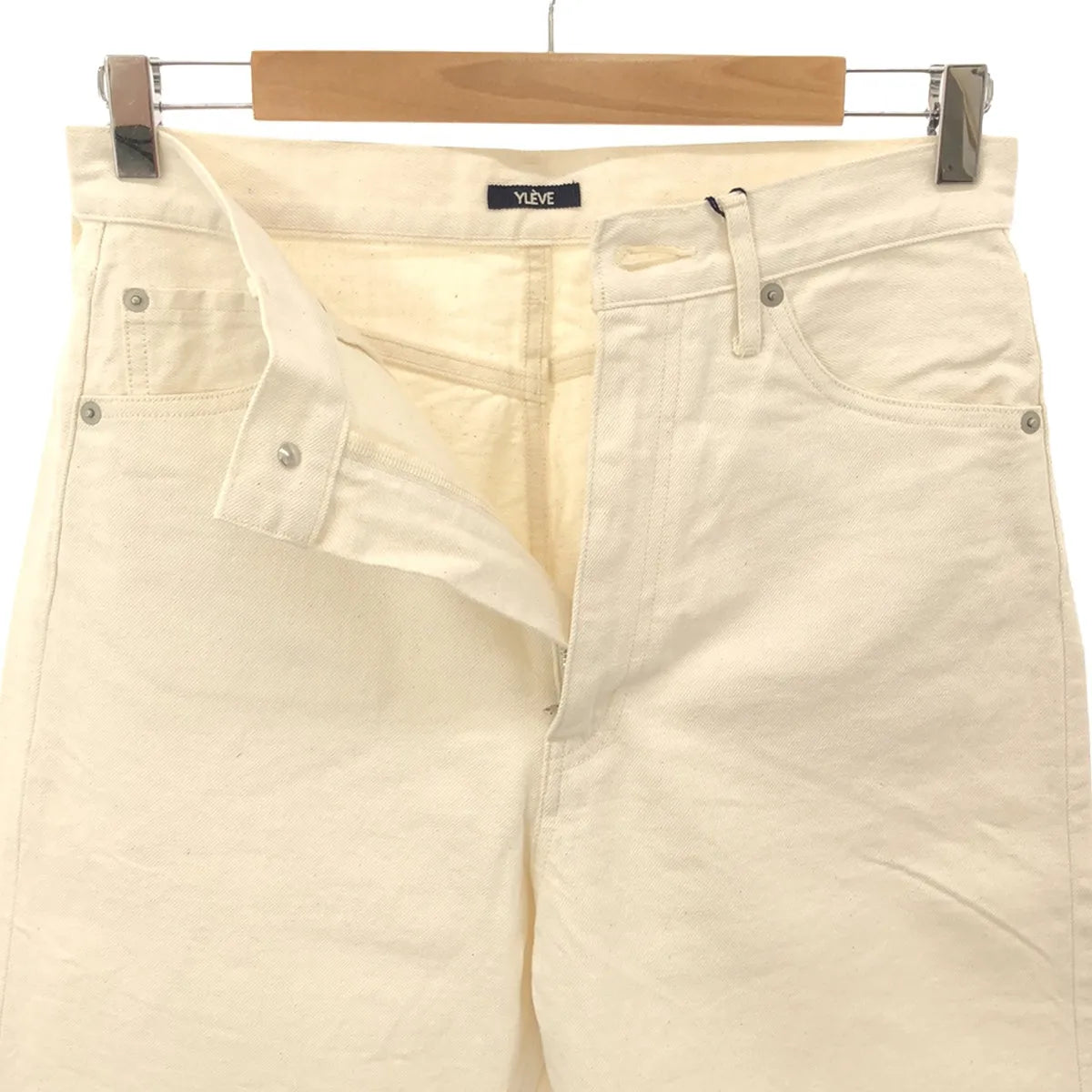 【新品】  YLEVE / イレーヴ | コットン 5P ハイウエスト デニムパンツ | 2 | 生成り | レディース