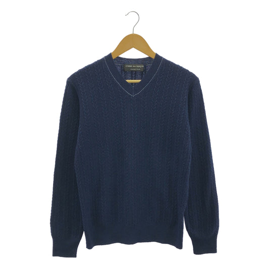 COMME des GARCONS HOMME PLUS / コムデギャルソンオムプリュス | 90s〜/AD1999 | 製品染め Vネック ケーブルニット プルオーバー |