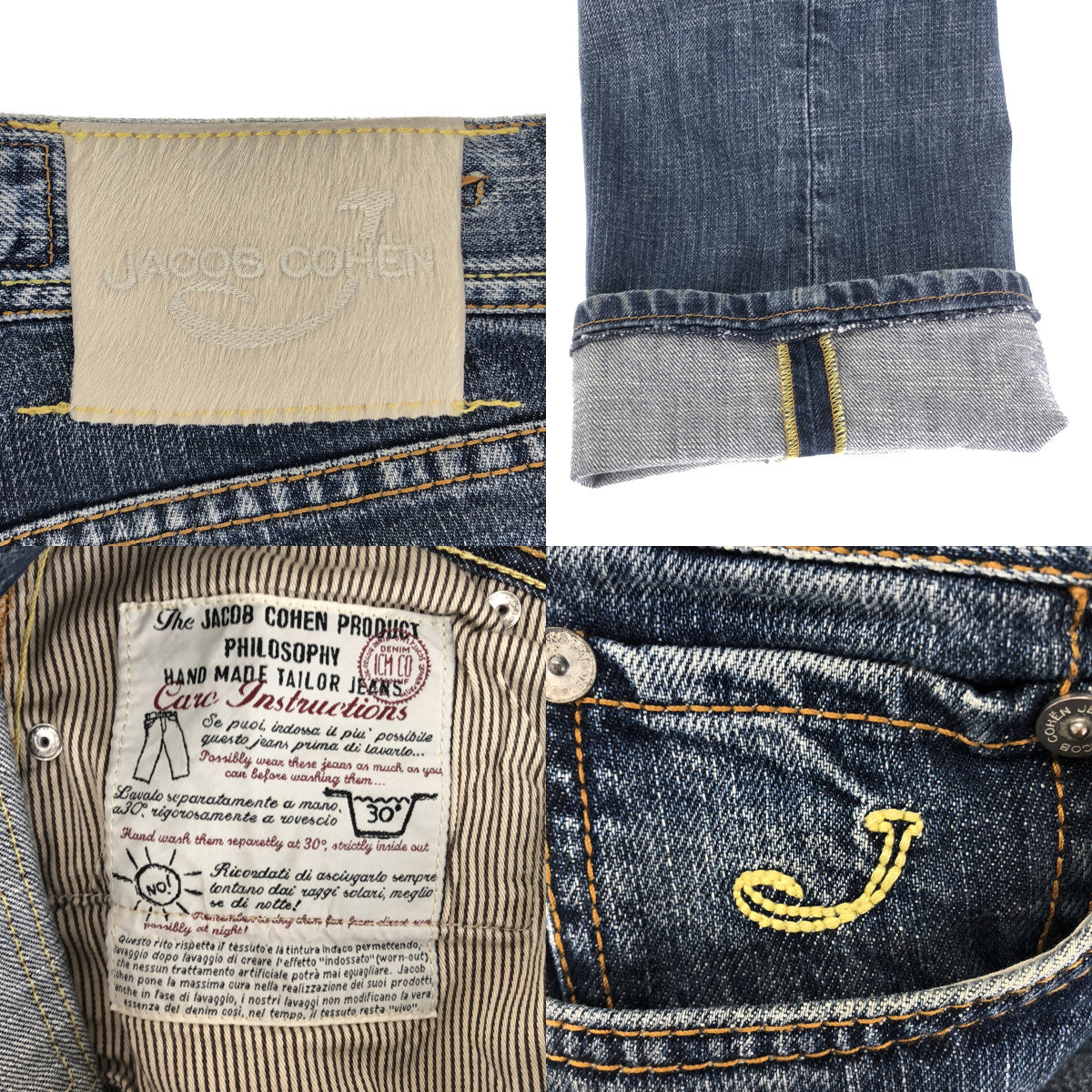 JACOB COHEN / Jacob Cohen | J620 Distressed Straight Denim Pants | 29 | Indigo | Men's