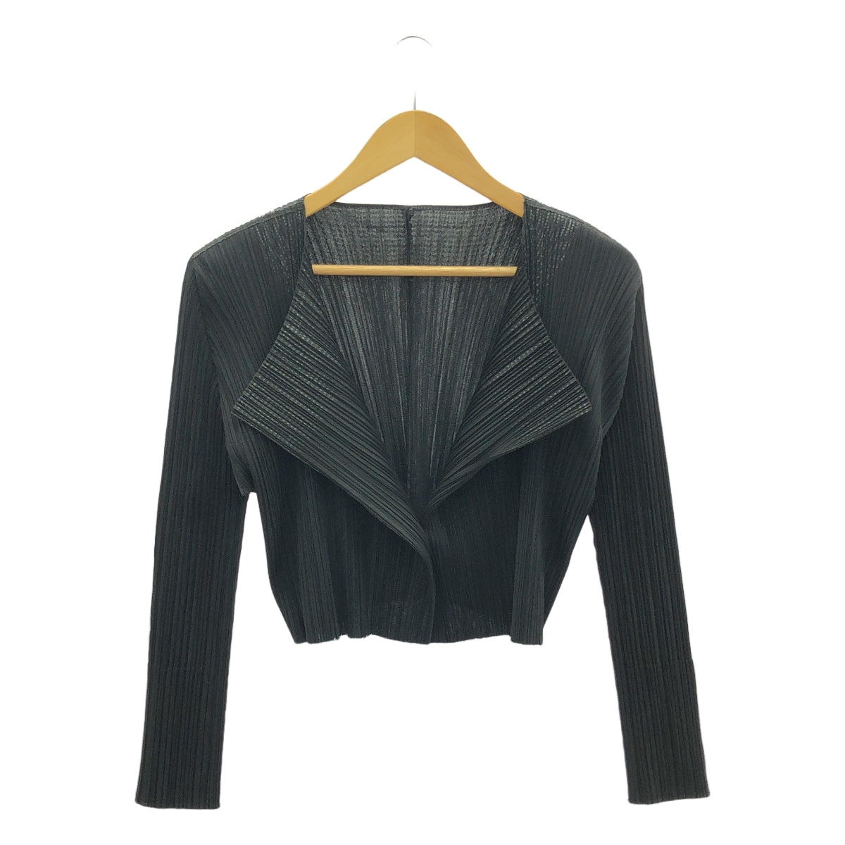PLEATS PLEASE ISSEY MIYAKE | Pleated dot print cardigan | Size 3 | Black | Women's