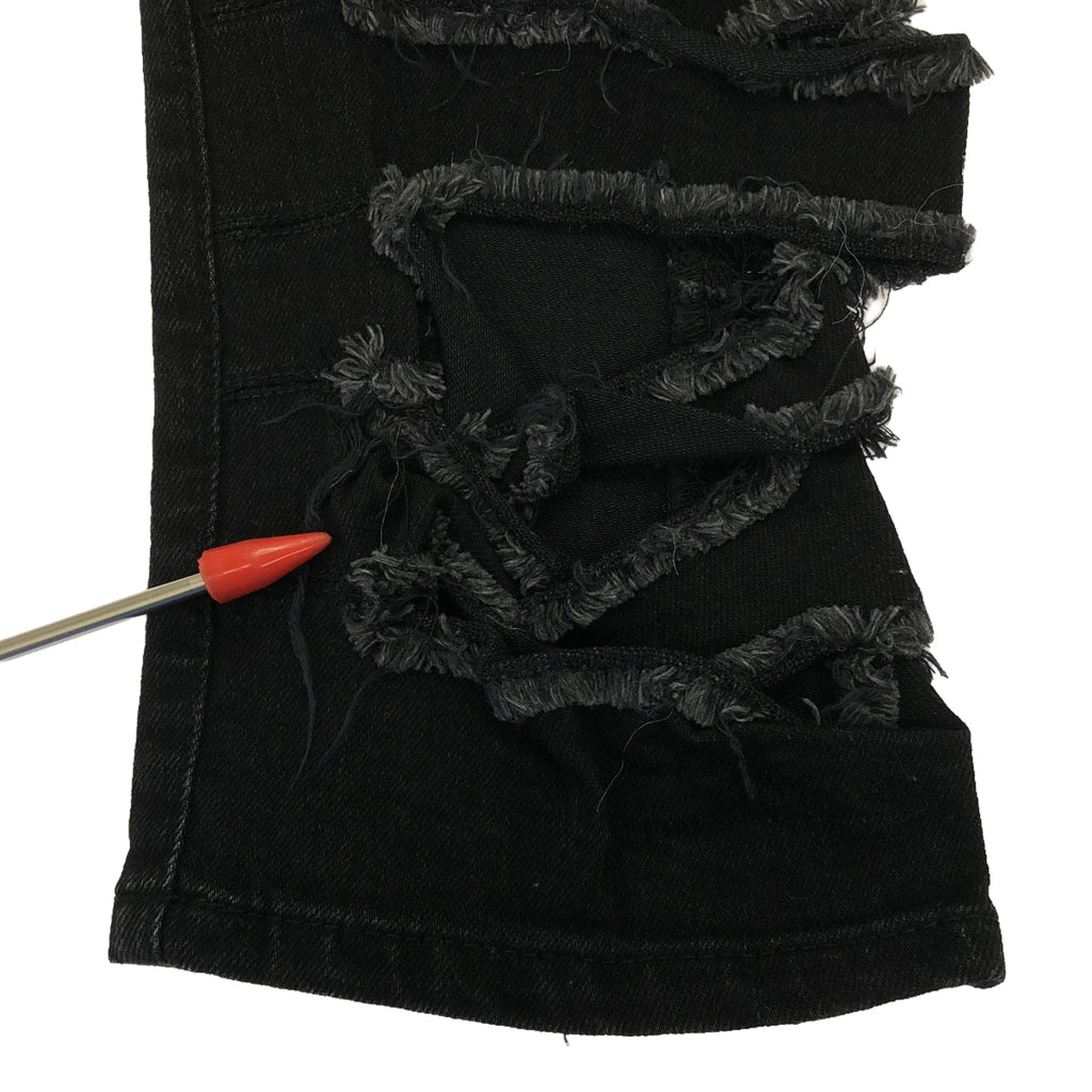 JUNYA WATANABE COMME des GARCONS / 渡邊淳也 | 2019春夏 |破損設計牛仔褲 | S |黑色 |女性的