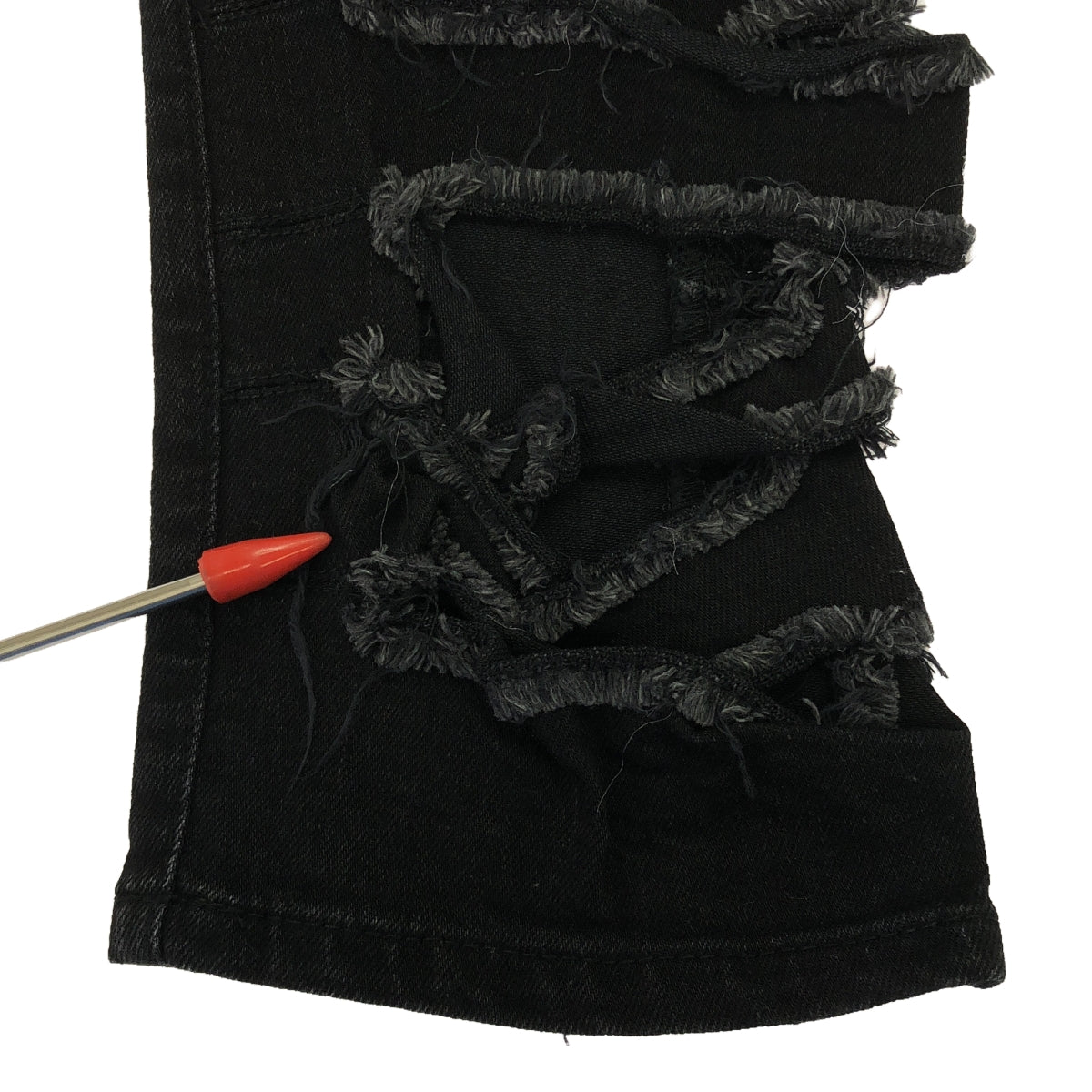 JUNYA WATANABE COMME des GARCONS / 渡邊淳也 | 2019春夏 |破損設計牛仔褲 | S |黑色 |女性的