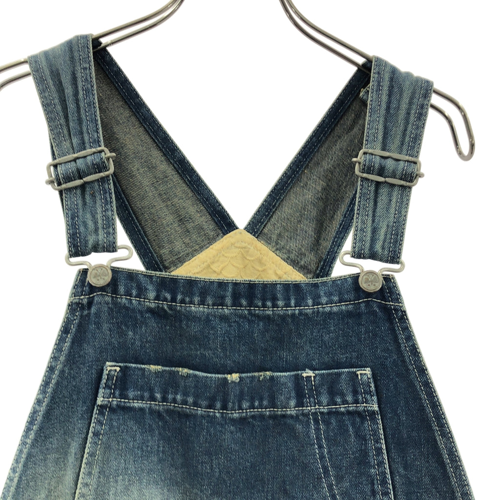 mina perhonen | always 做舊皮革拼接寬版牛仔背帶褲 | 38碼 | 女款