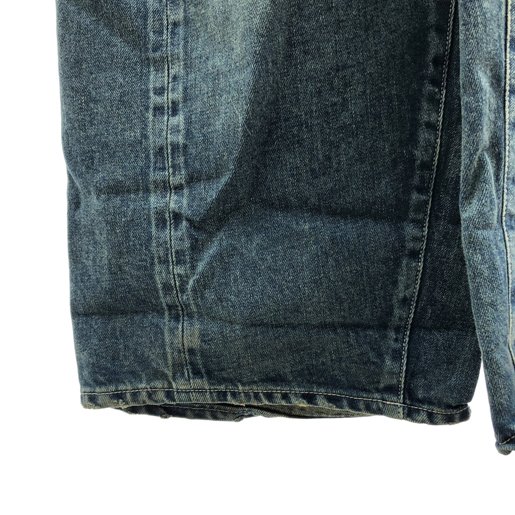 mina perhonen | always 做舊皮革拼接寬版牛仔背帶褲 | 38碼 | 女款