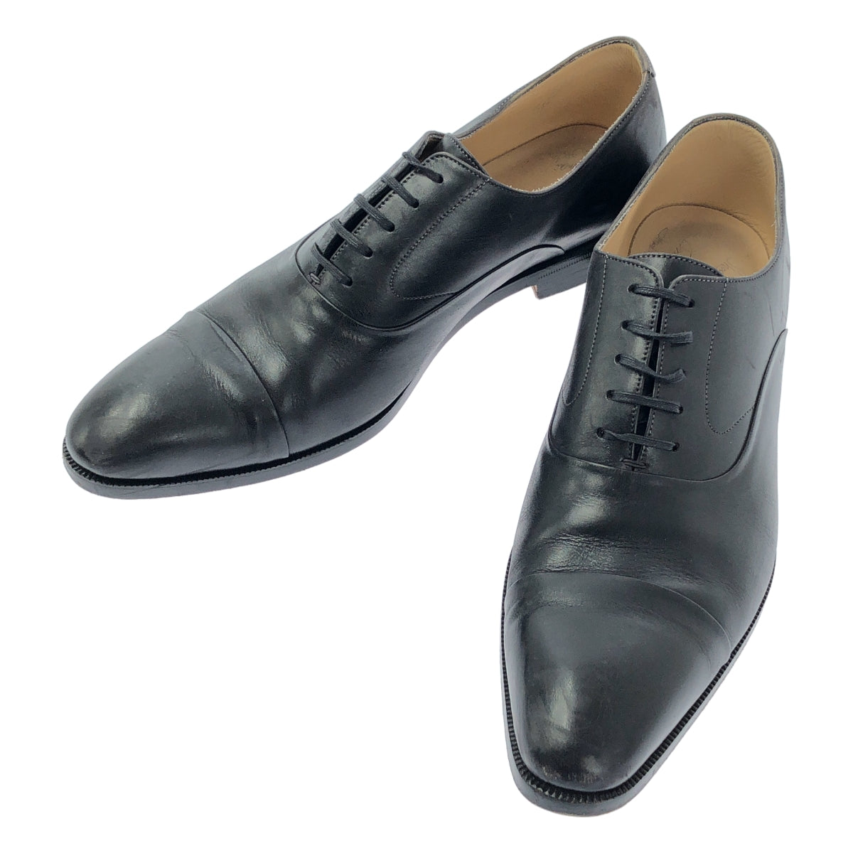 Imai Hiroki / 이마이 히로키 | 가죽 스트레이트 팁 드레스 신발 가죽 신발 | 8 1/2 | 블랙 | 남성