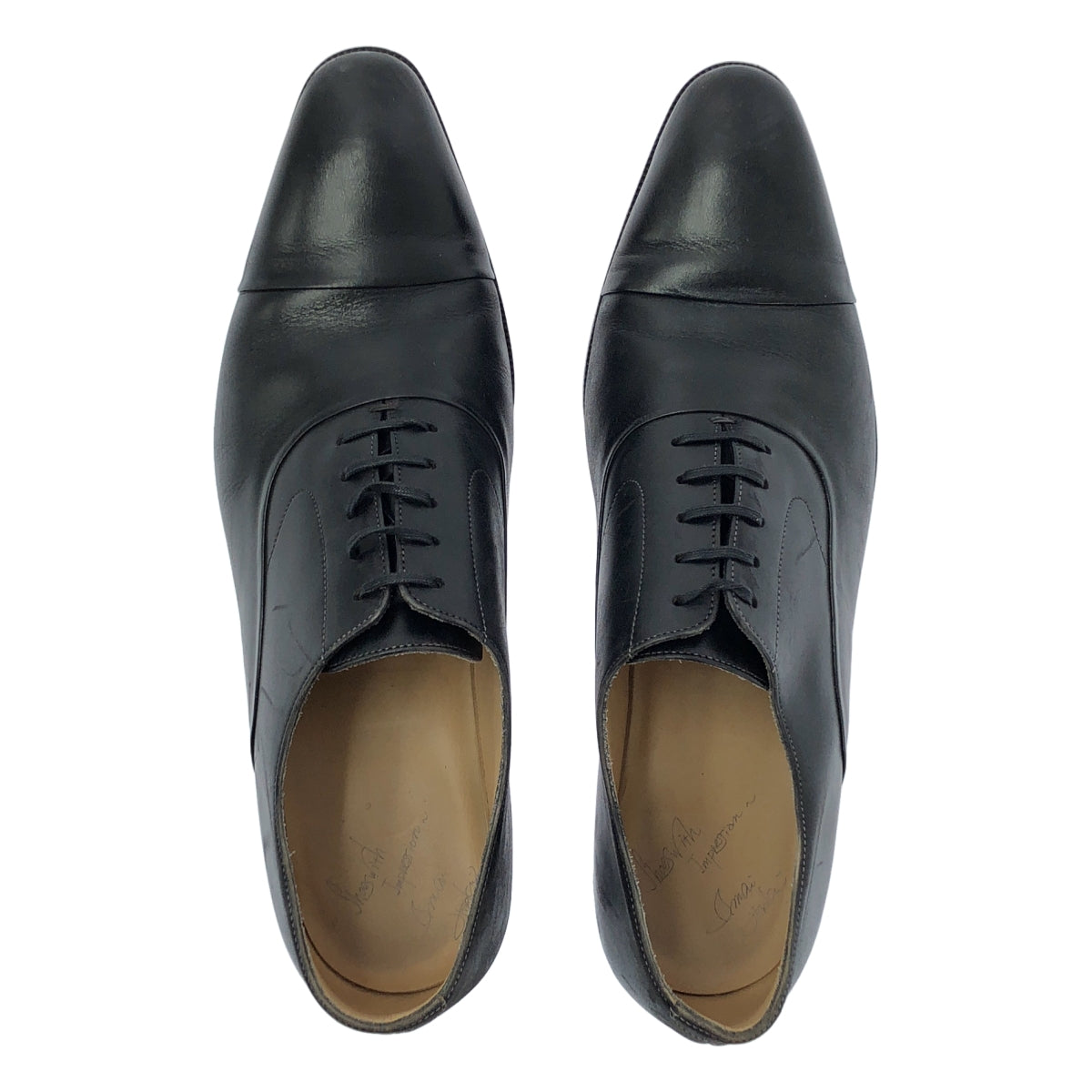 Imai Hiroki / 이마이 히로키 | 가죽 스트레이트 팁 드레스 신발 가죽 신발 | 8 1/2 | 블랙 | 남성