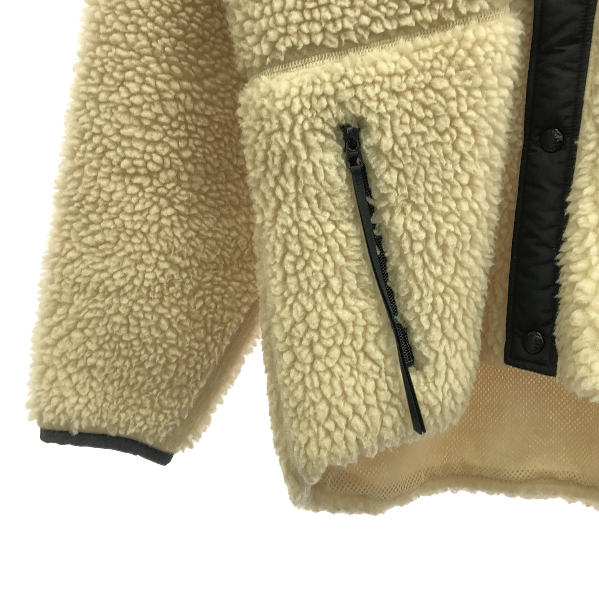 HYKE / ハイク | FAUX SHEARLING JACKET / ノーカラー ボア ジャケット | 1 | レディース