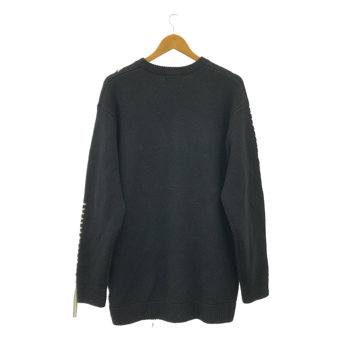 LOVELESS | Point Thread Crew Neck Knit | L | Black | Men's