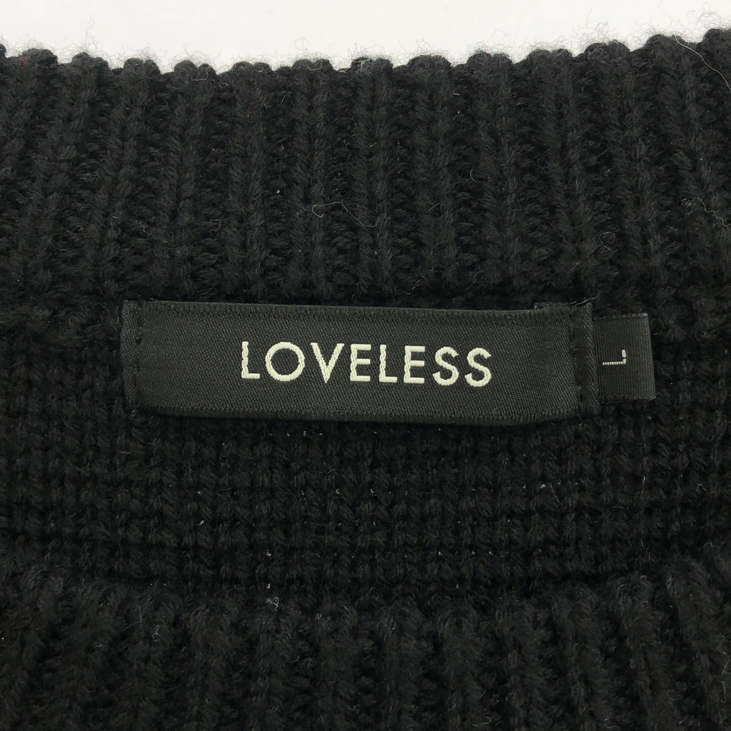 LOVELESS / ラブレス | ポイントスレッド クルーネック ニット | L | ブラック | メンズ