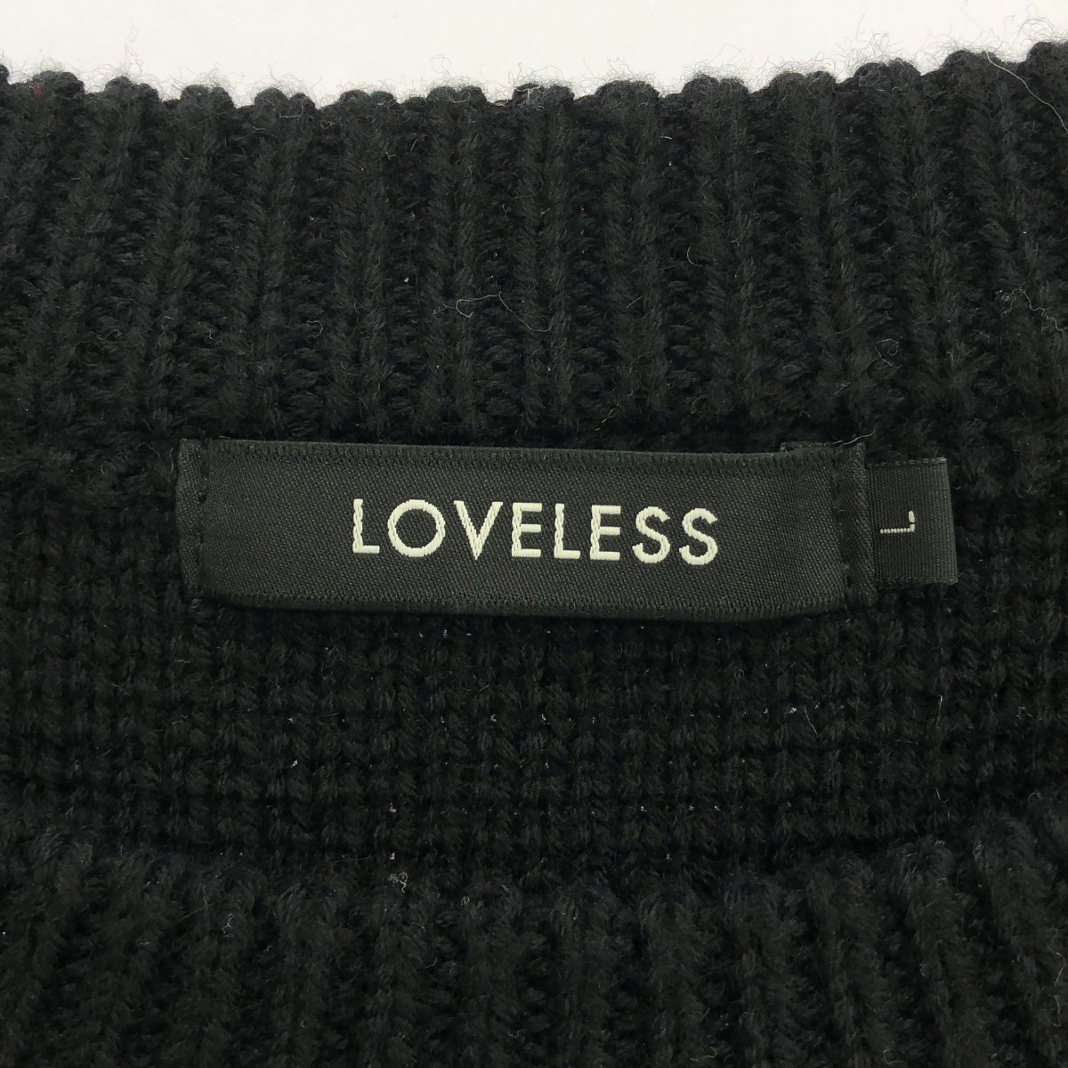 LOVELESS | Point Thread Crew Neck Knit | L | Black | Men's