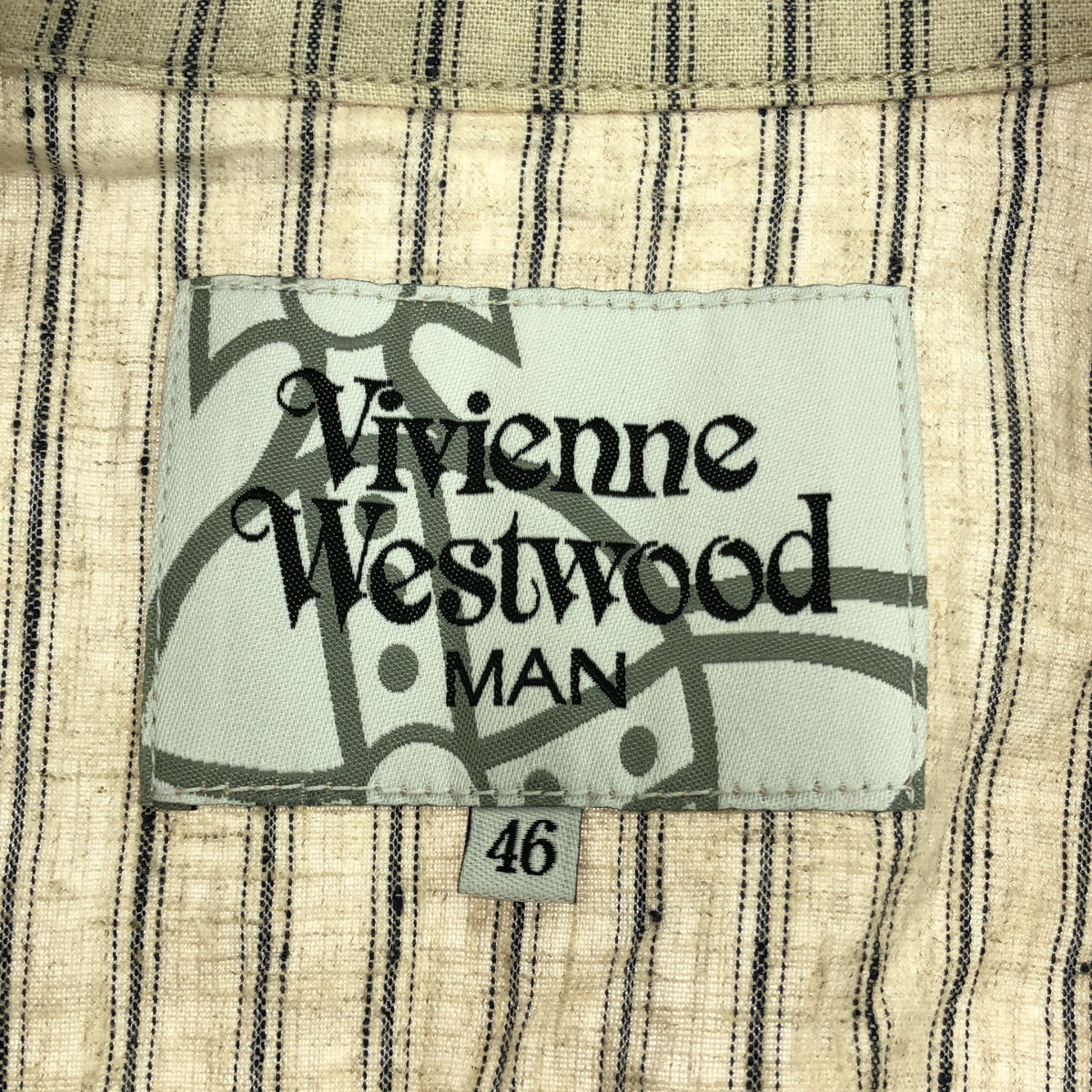 Vivienne Westwood MAN / ヴィヴィアンウエストウッドマン | リネン コットン ストライプジャケット | 42 | メンズ