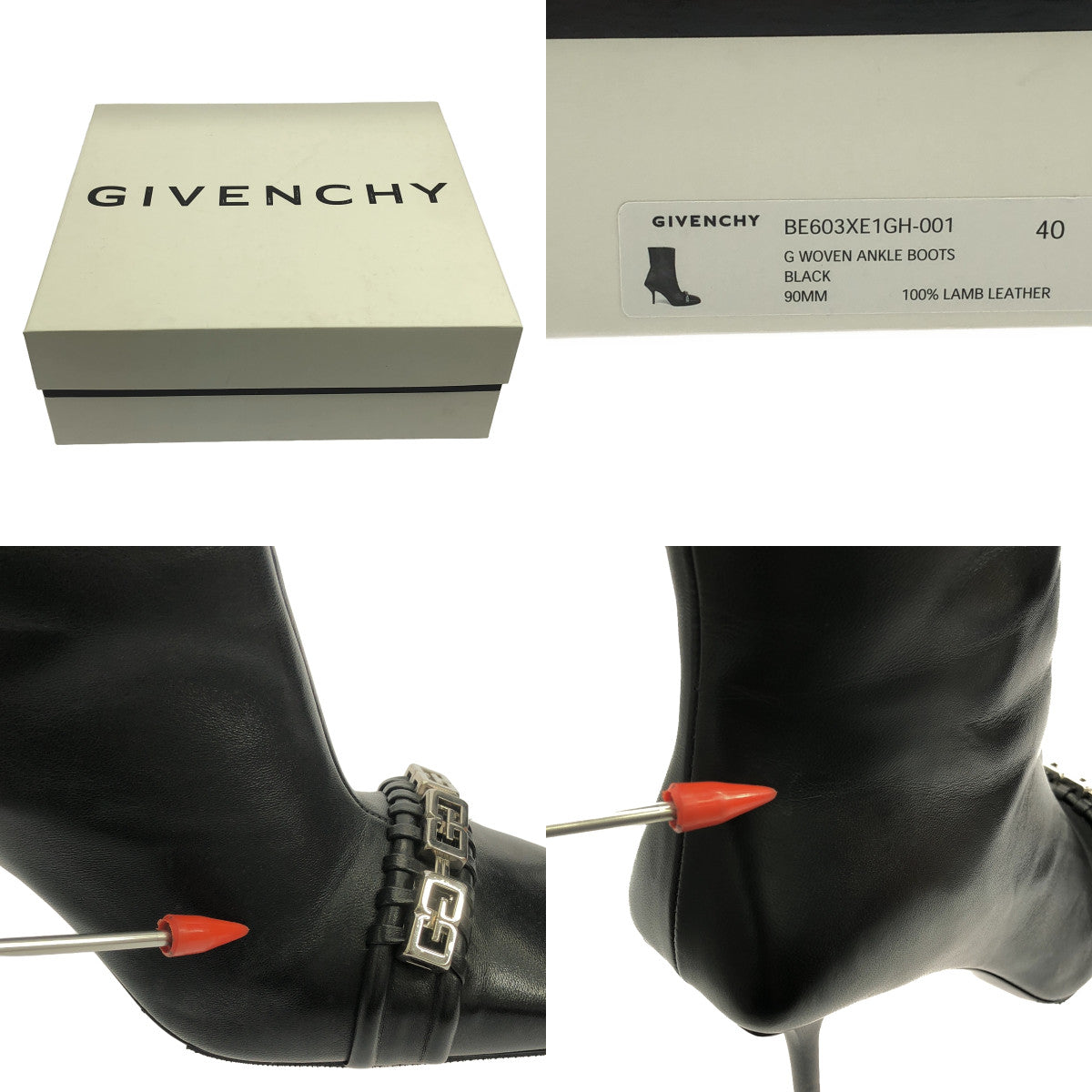 [Good Condition] GIVENCHY | Leather Square Toe Side Zip Boots | Size 40 | Black | Men's