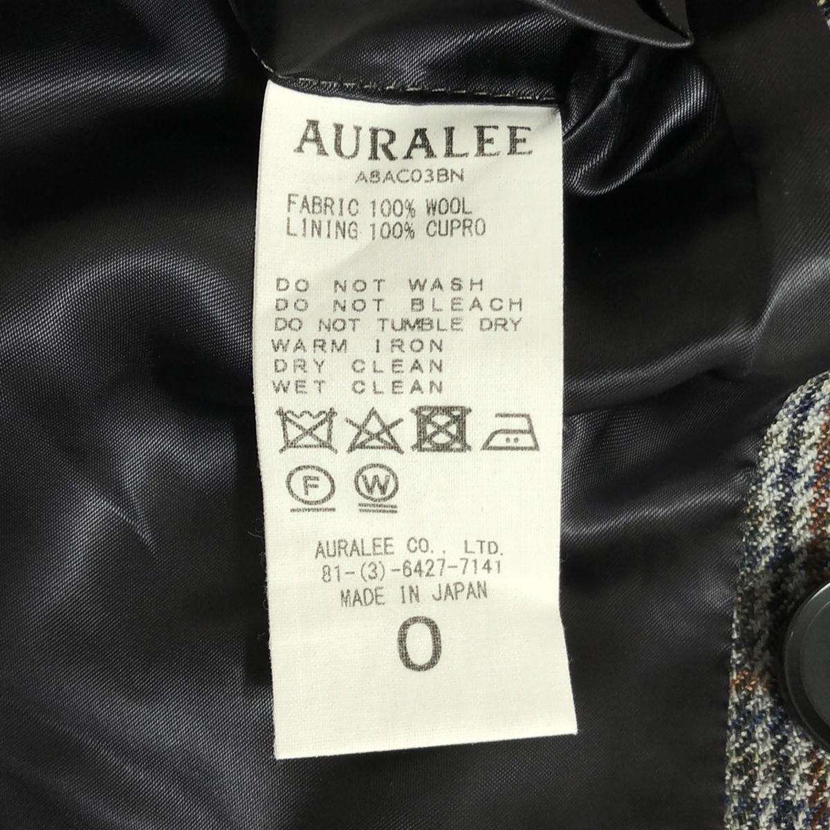 【미품】 AURALEE / 오라리 | DOUBLE FACE CHECK DOUBLE - BREASTED COAT / 벨트 더블 롱 코트 / 총 안감 | 0 | CHARCOAL GUNCLUB CHECK | 여성