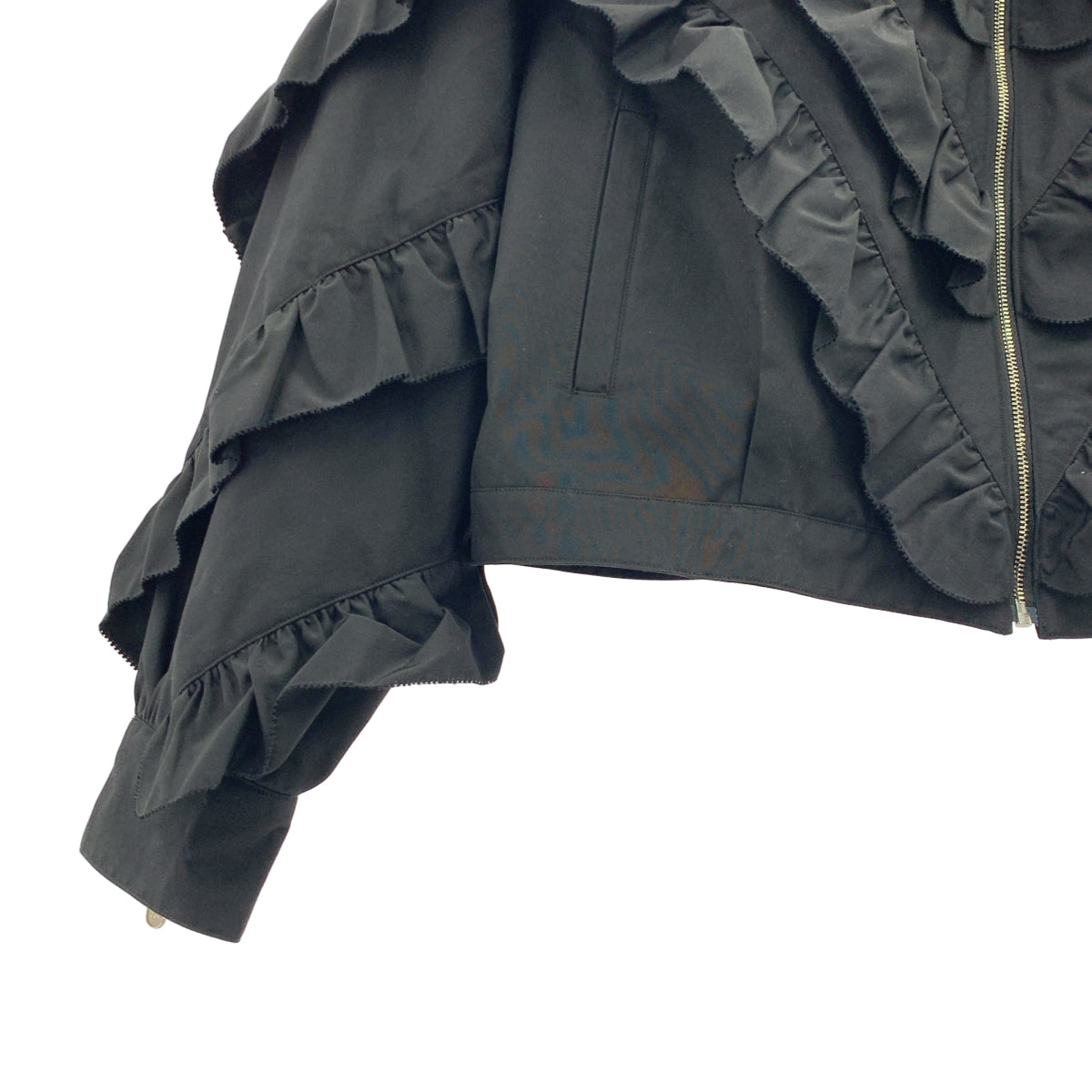 mina perhonen / ミナペルホネン | 2025AW | luce / ルーチェ フリル ジップ ブルゾン ジャケット / 総裏地 | 38 | レディース