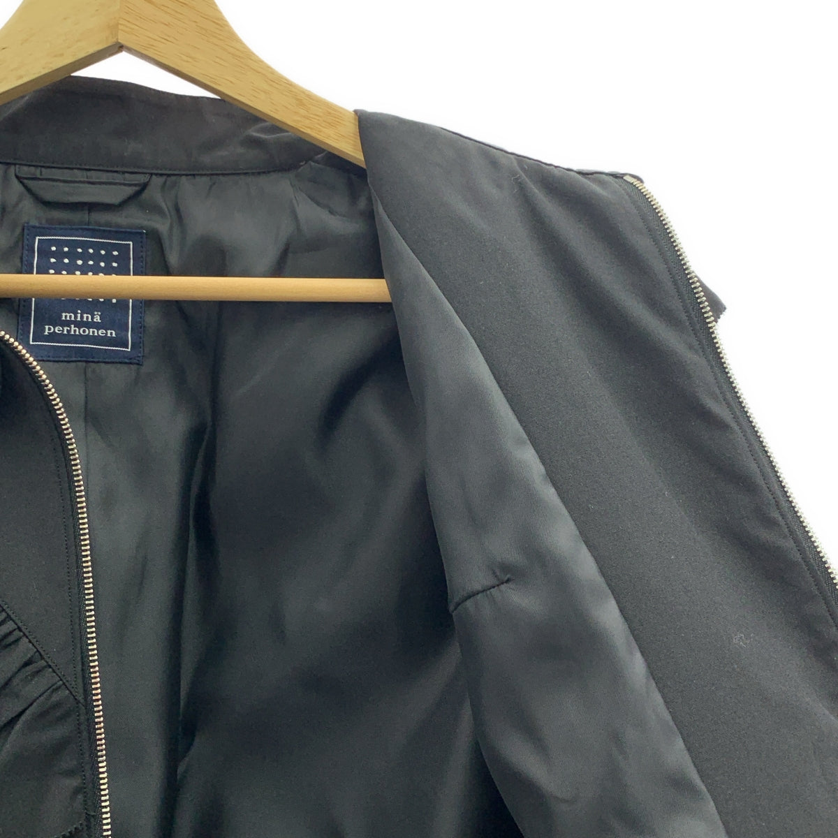 mina perhonen / ミナペルホネン | 2025AW | luce / ルーチェ フリル ジップ ブルゾン ジャケット / 総裏地 | 38 | レディース