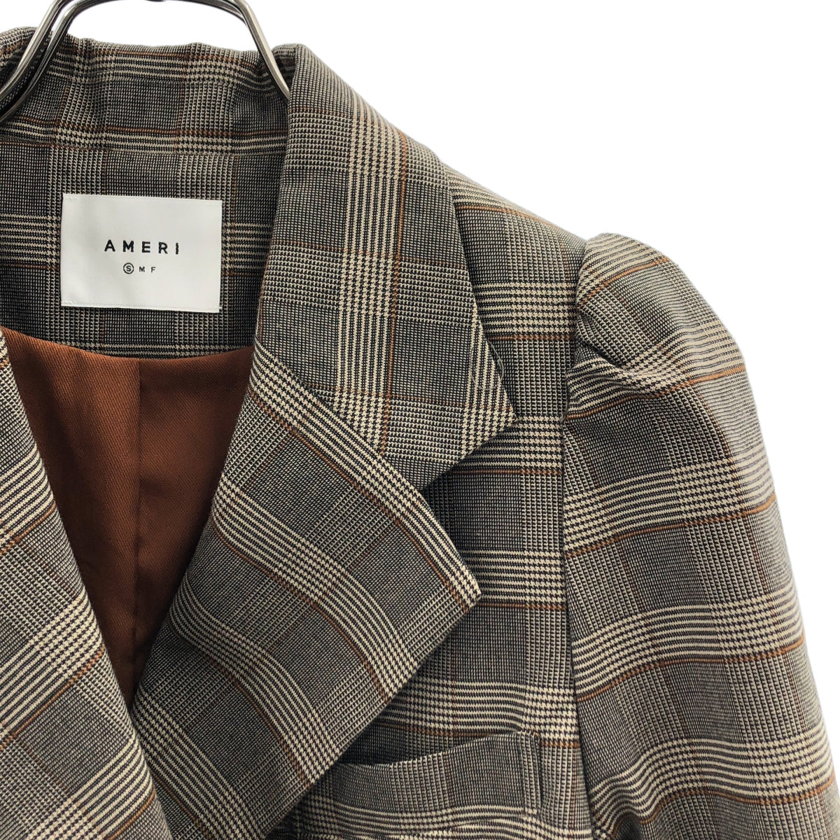 AMERI / アメリ | セットアップ / PUFF CHECK JACKET WITH SKIRT チェック ダブル テーラードジャケット / スカート | S | レディース