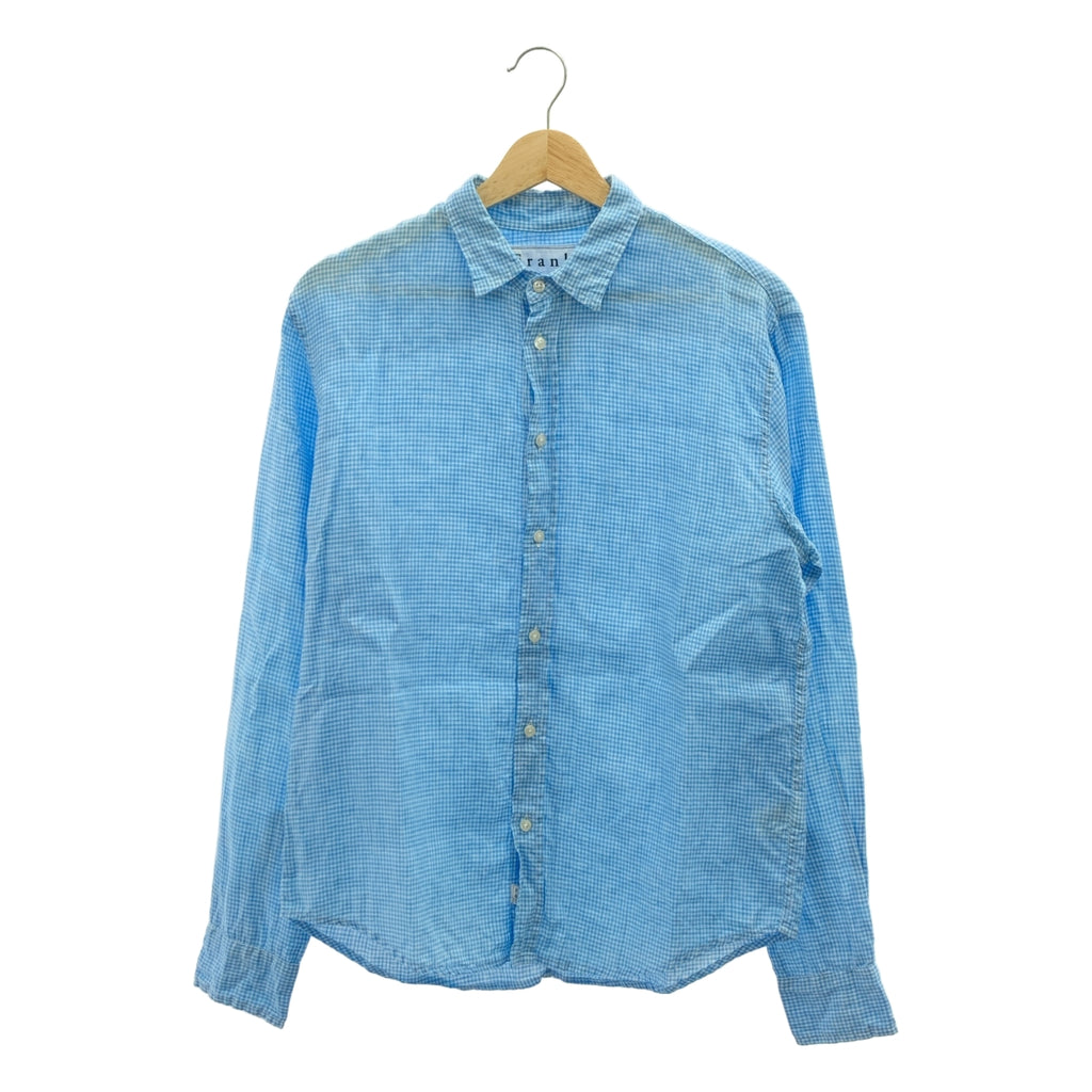 Frank&Eileen / フランクアンドアイリーン | PAUL リネン ギンガムチェックシャツ | XS | ブルー | メンズ