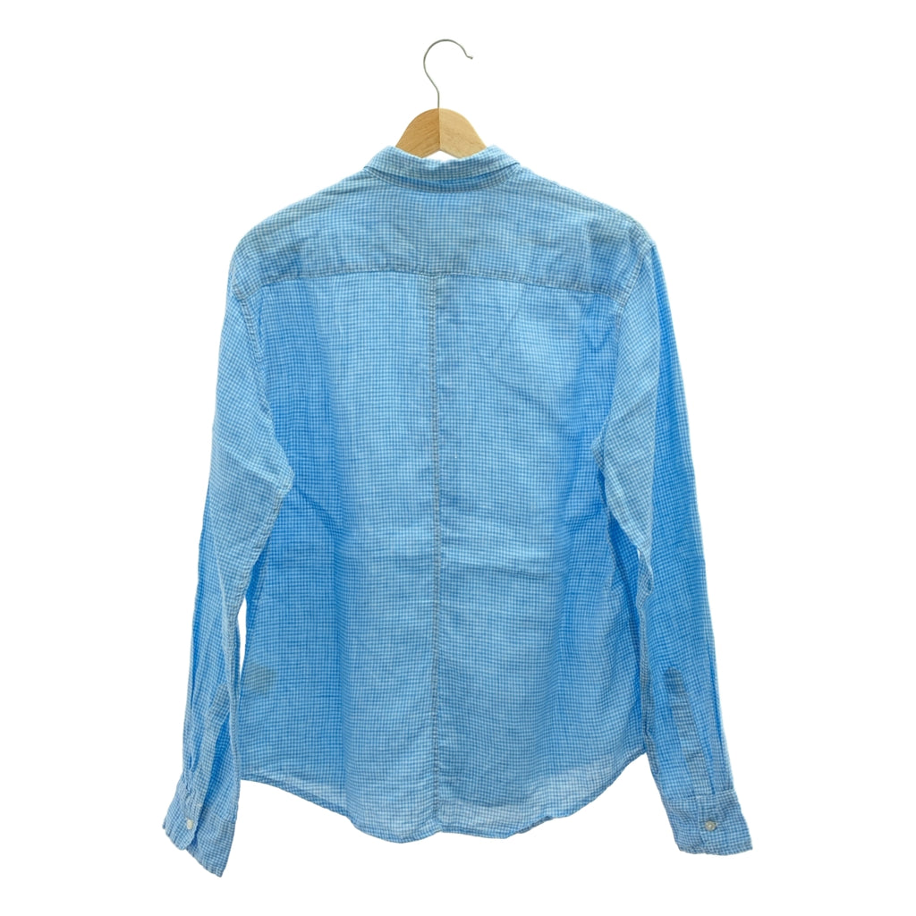 Frank&Eileen / フランクアンドアイリーン | PAUL リネン ギンガムチェックシャツ | XS | ブルー | メンズ
