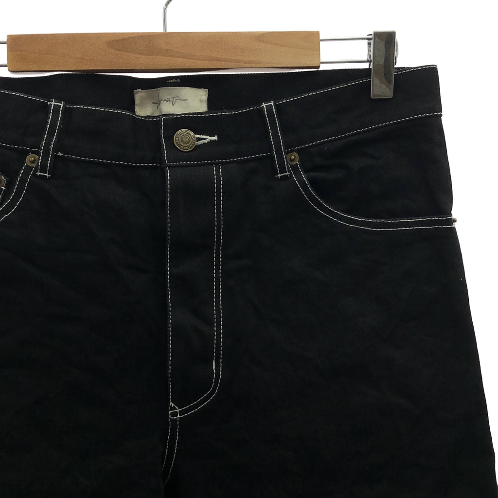【미품】 Advent / 어드벤트 | cotton straight trousers / 스트레이트 팬츠 | 2 | black | 남성